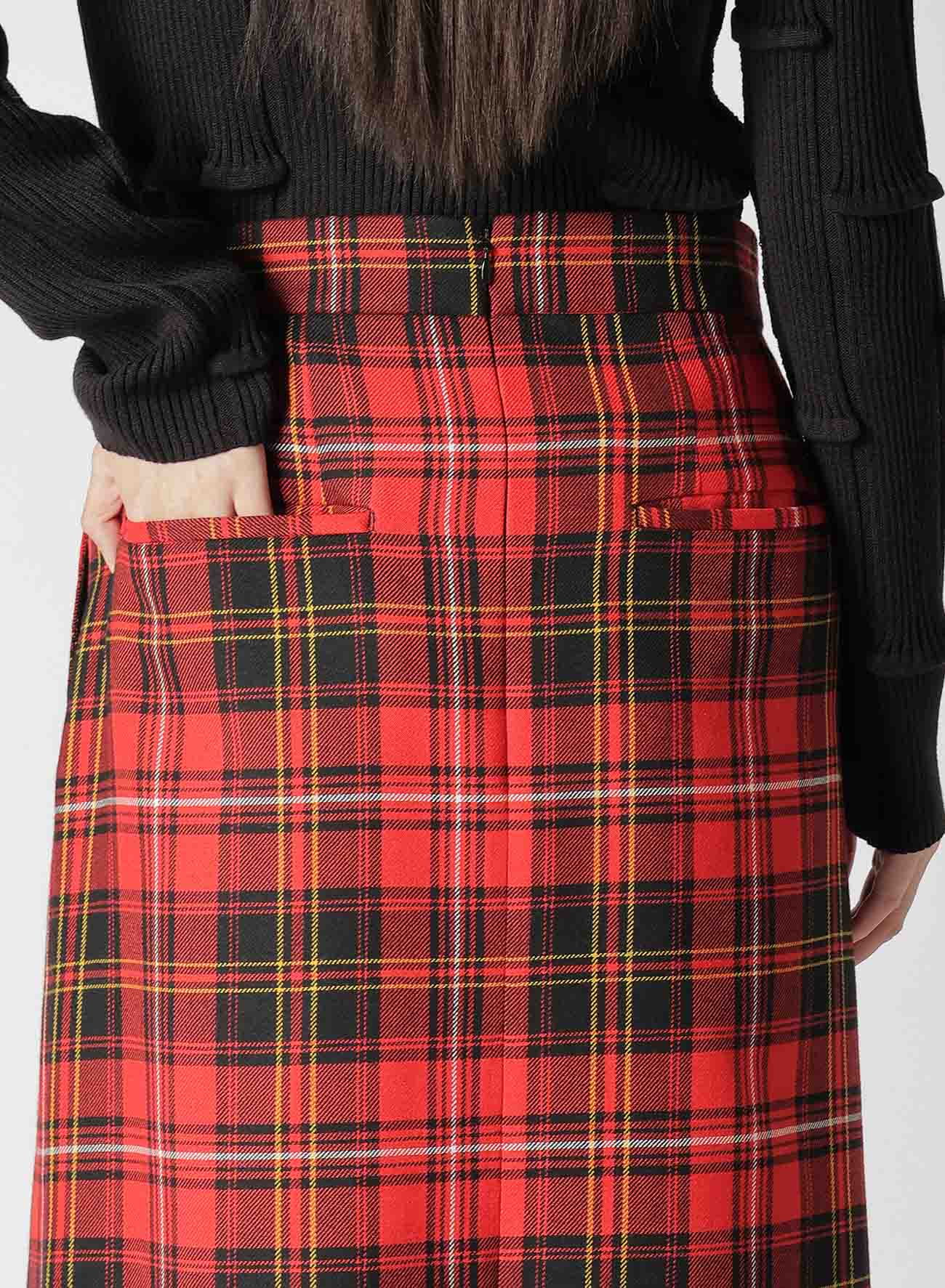 TARTAN CHECK FRONT TUCKED SKIRT