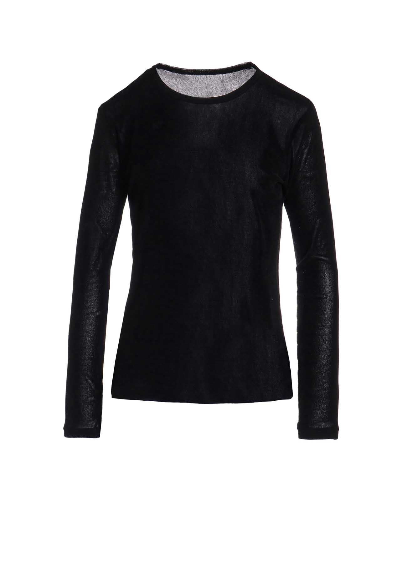 NYLON TULLE FLOCKING LONG SLEEVE T