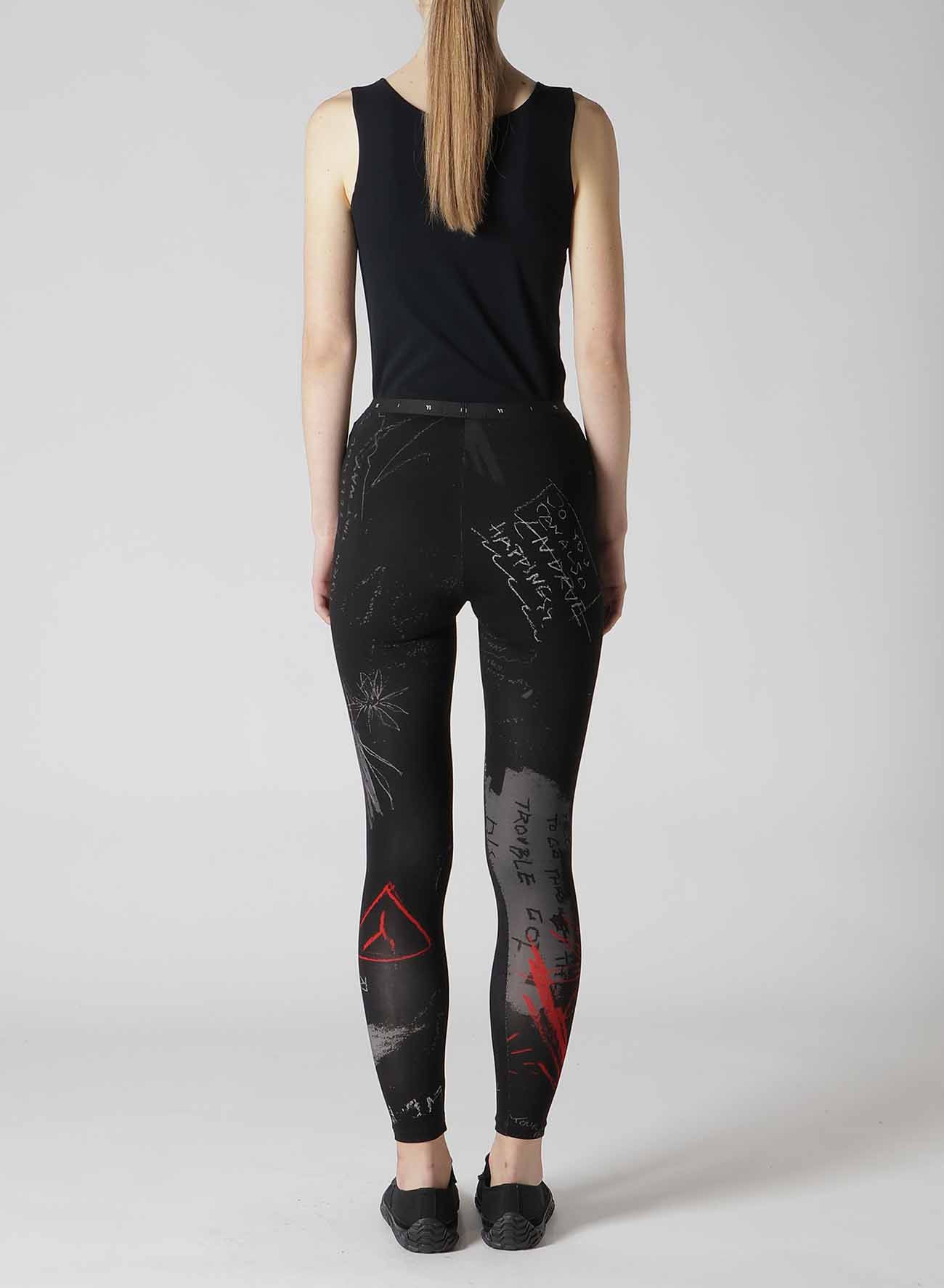 40/-RY JERSEY CHALK PRINT LEGGINGS