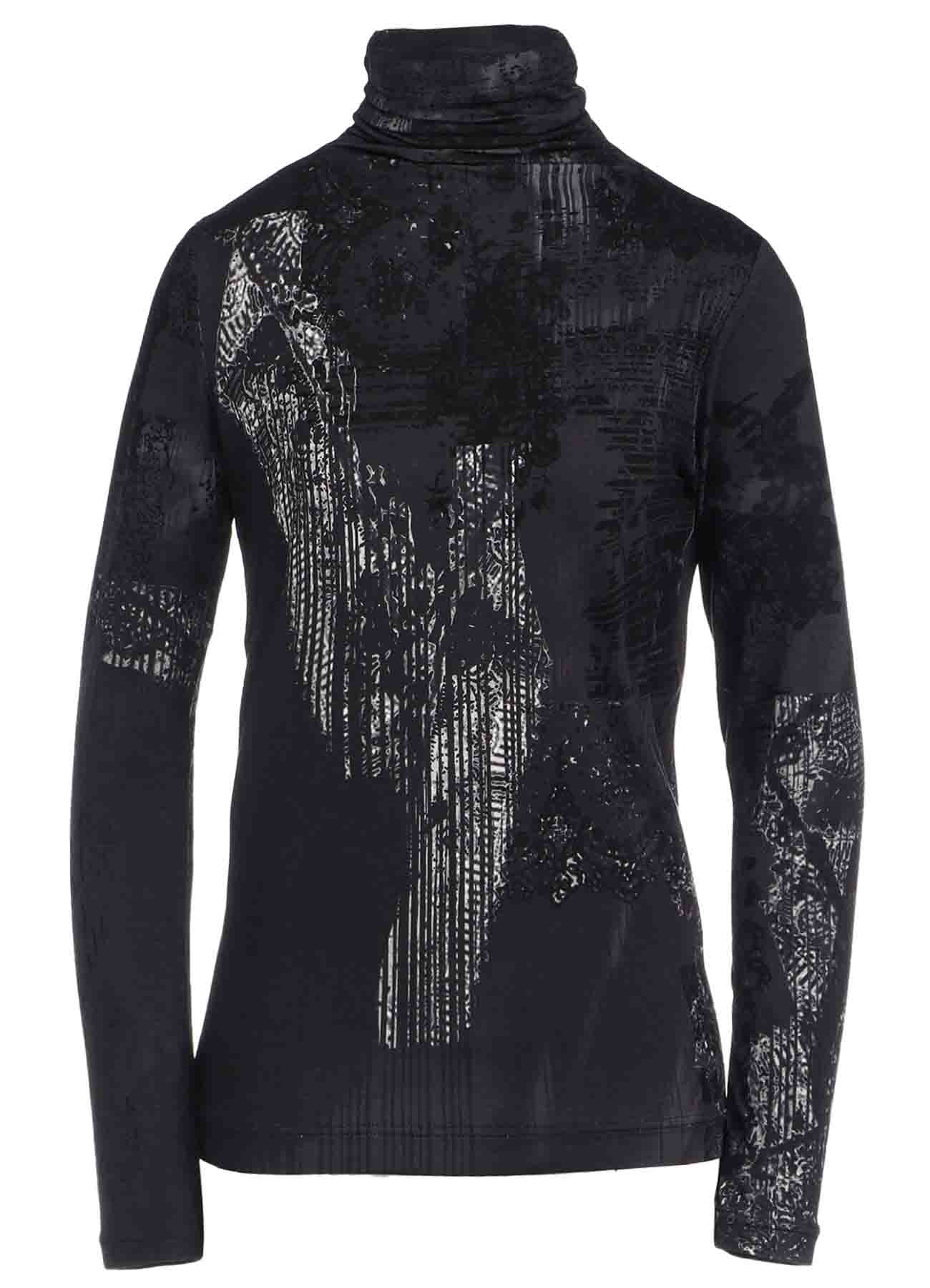 40/-RY JERSEY LACE DESIGN P HIGH NECK LONG SLEEVE T