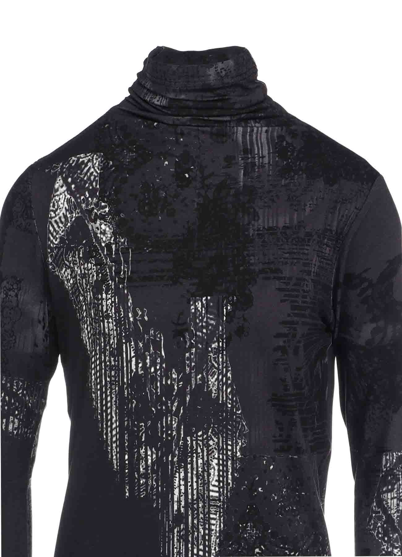 40/-RY JERSEY LACE DESIGN P HIGH NECK LONG SLEEVE T