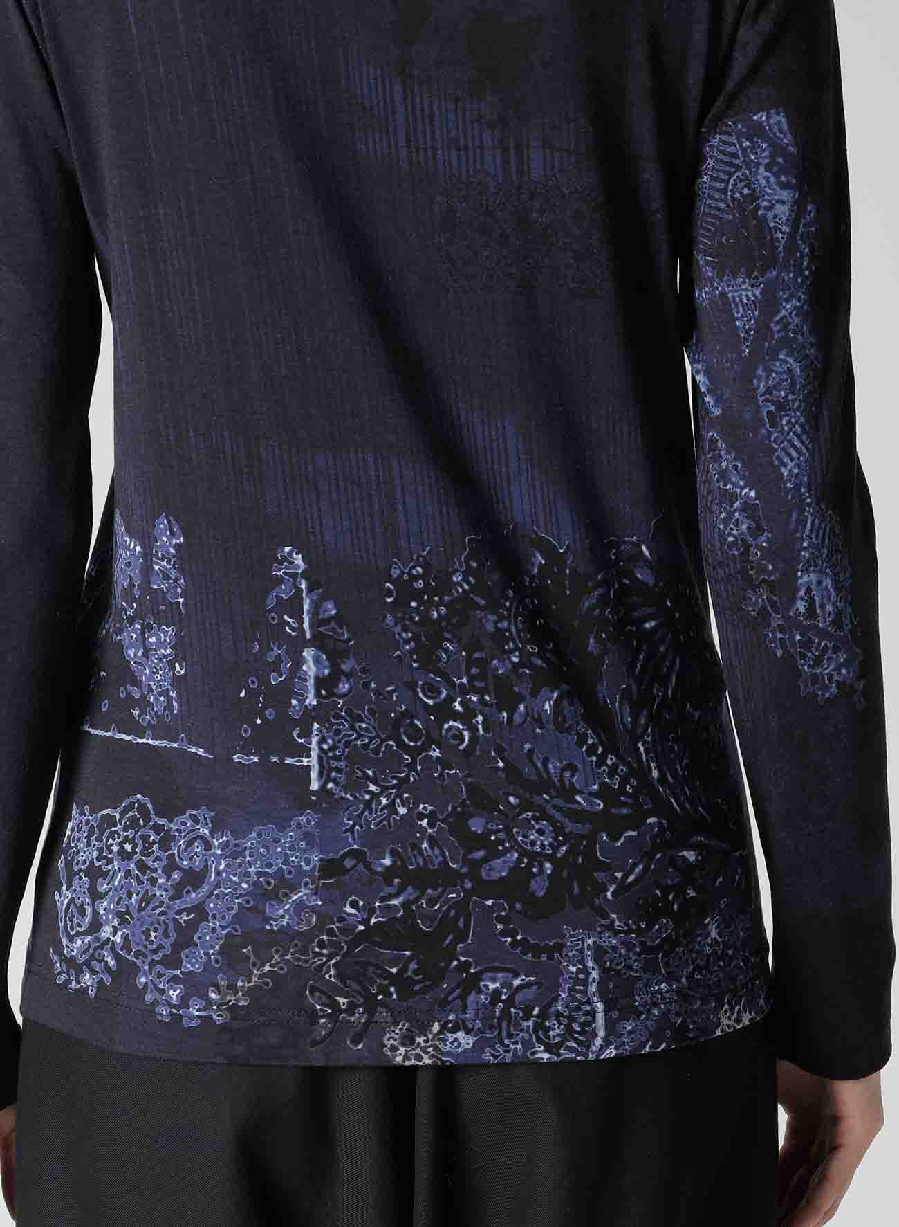 40/-RY JERSEY LACE DESIGN P HIGH NECK LONG SLEEVE T