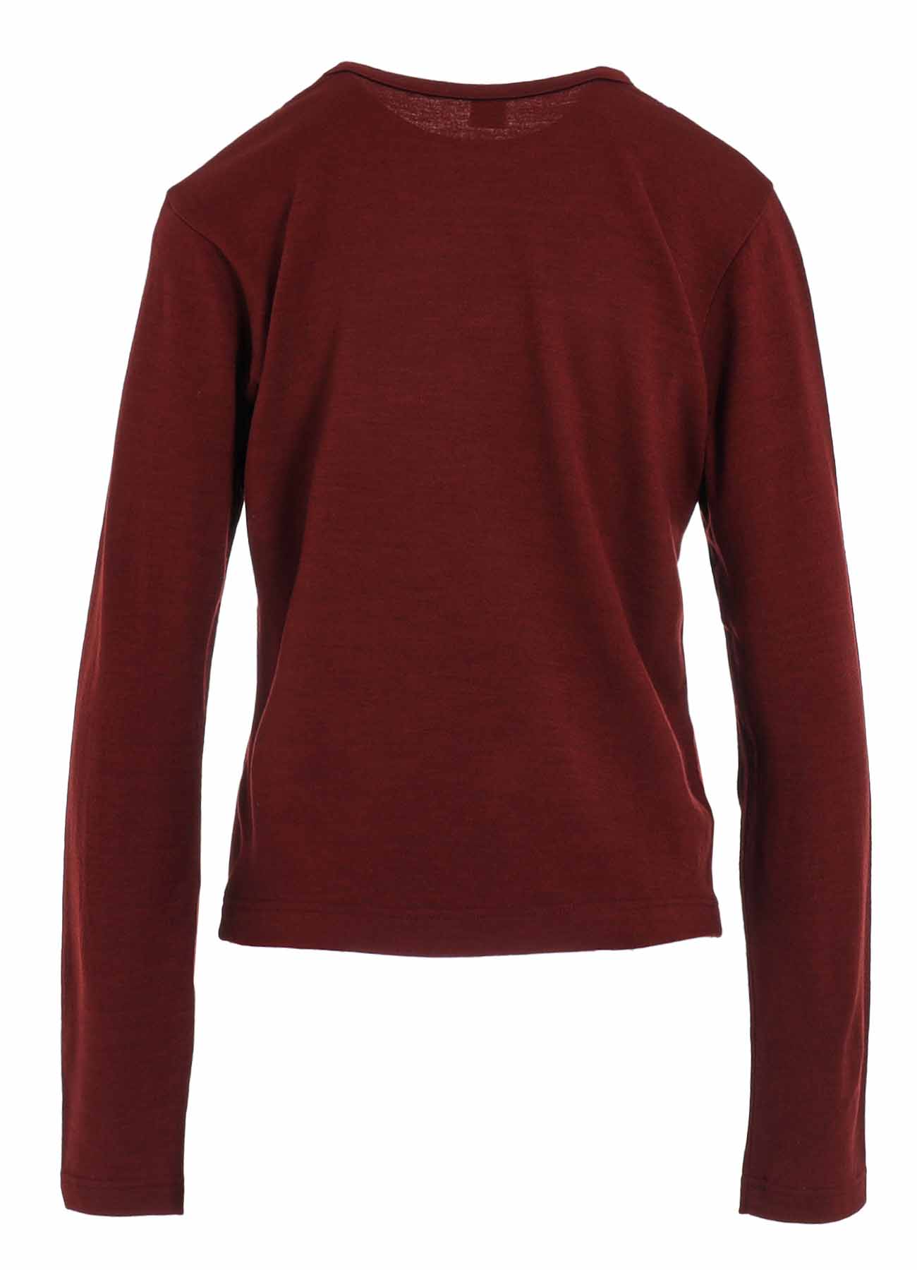 WOOL JERSEY CREW NECK PULLOVER WITH POCKET