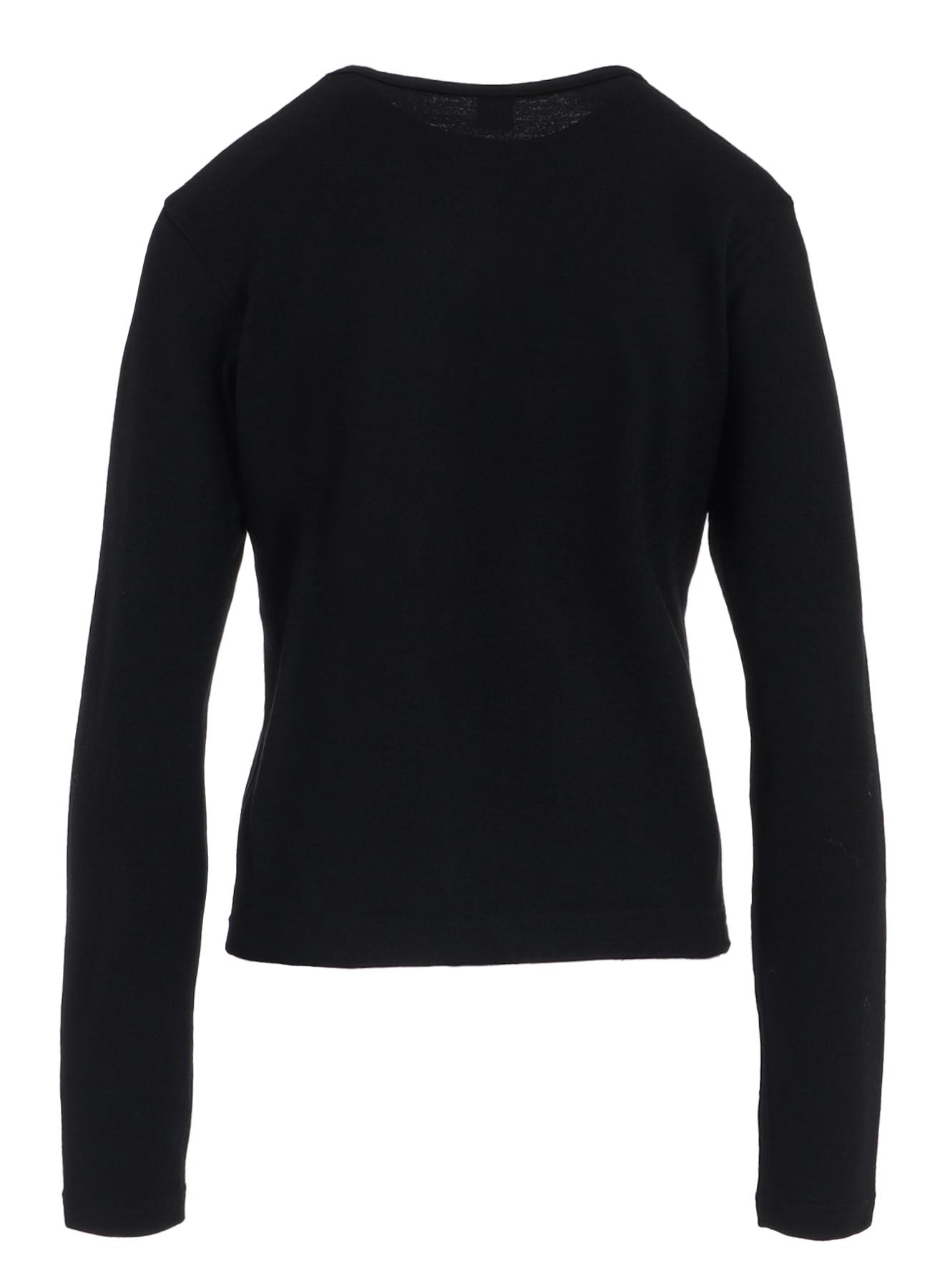 WOOL JERSEY CREW NECK PULLOVER WITH POCKET