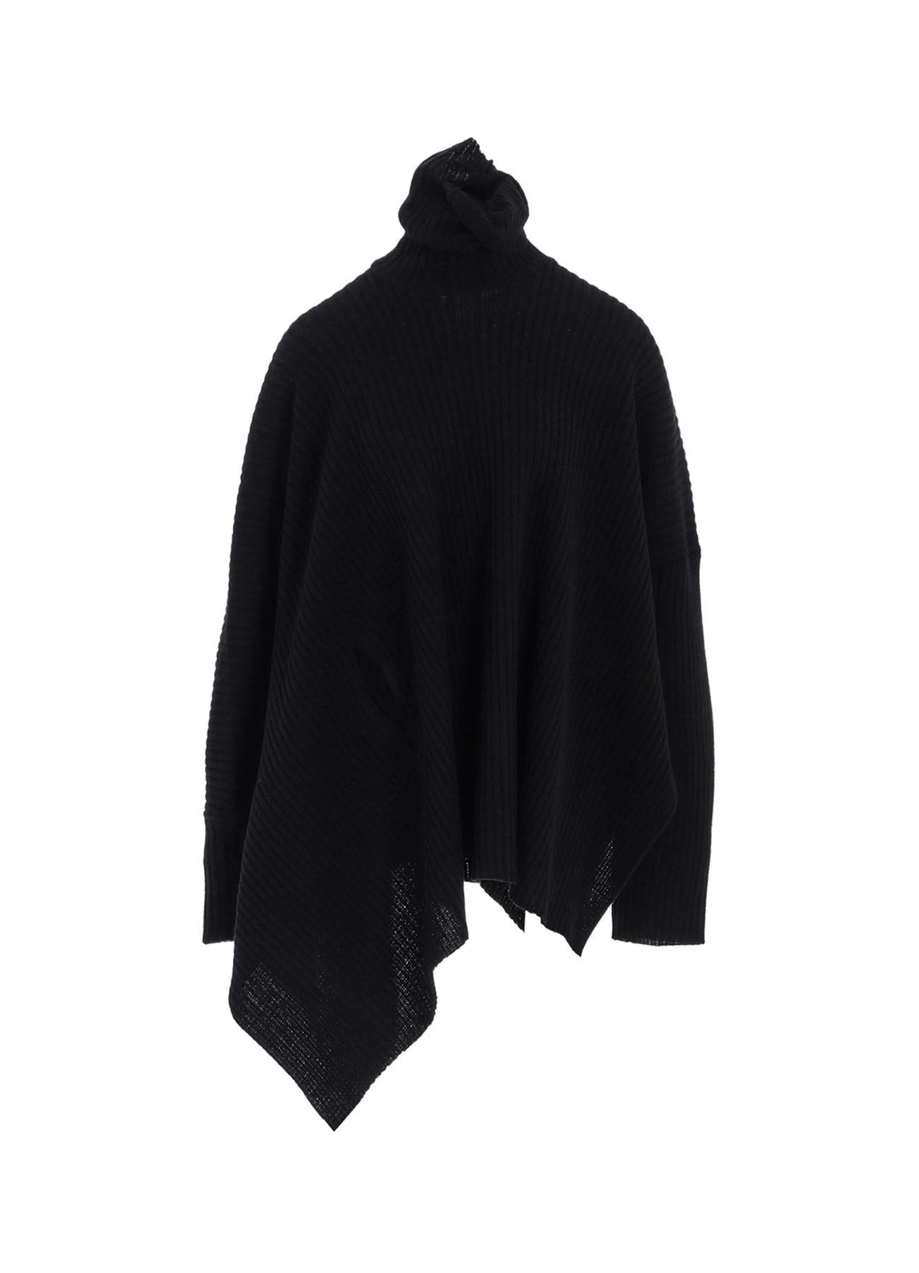 RIBBED UNBALANCED PONCHO