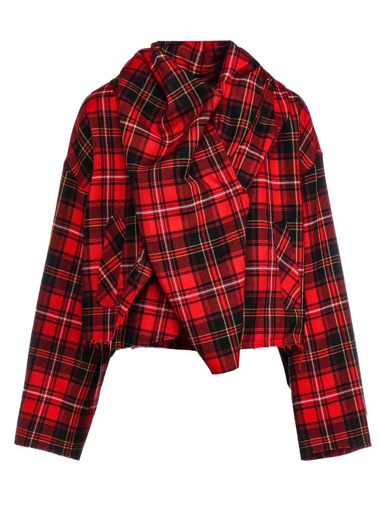 TARTAN CHECK SCARF BLOUSON