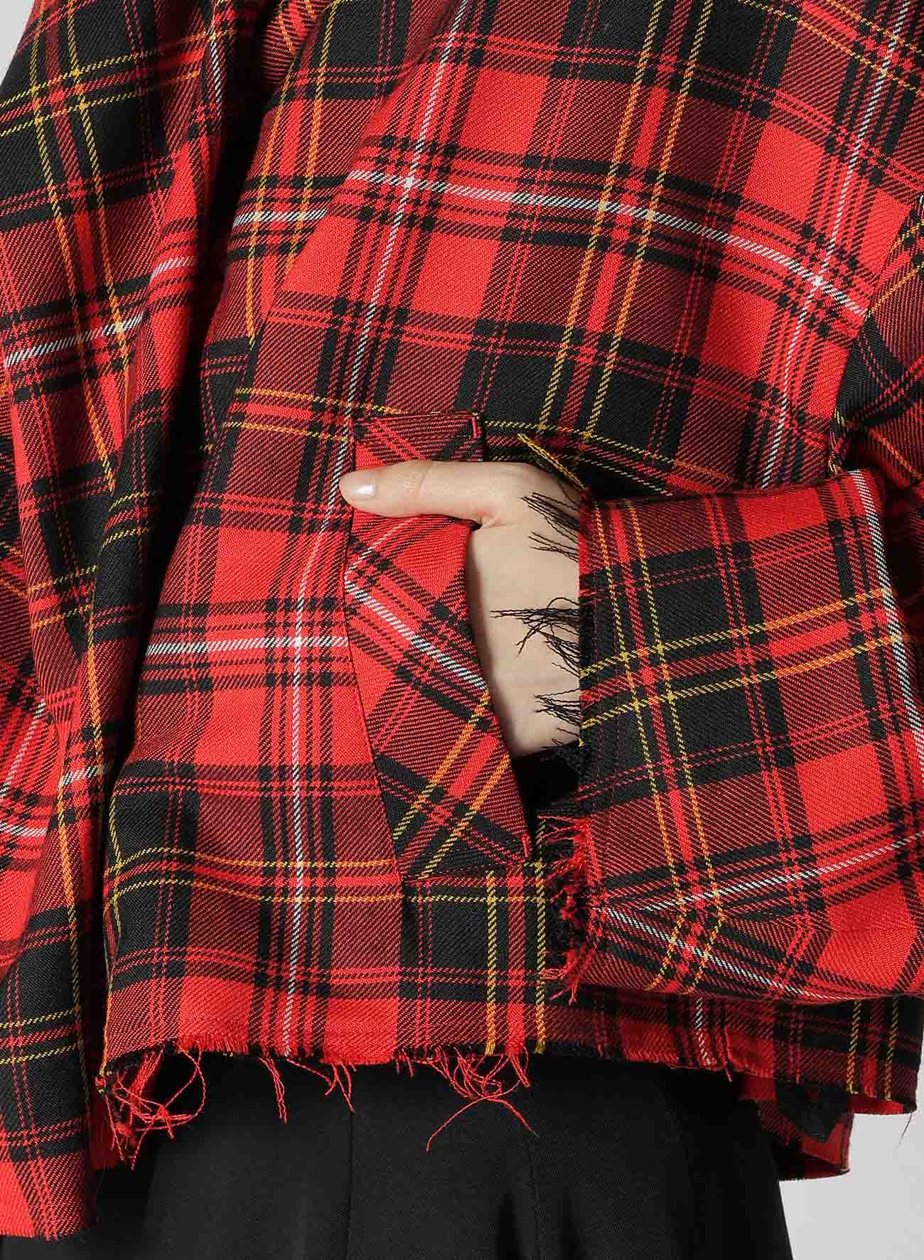 TARTAN CHECK SCARF BLOUSON