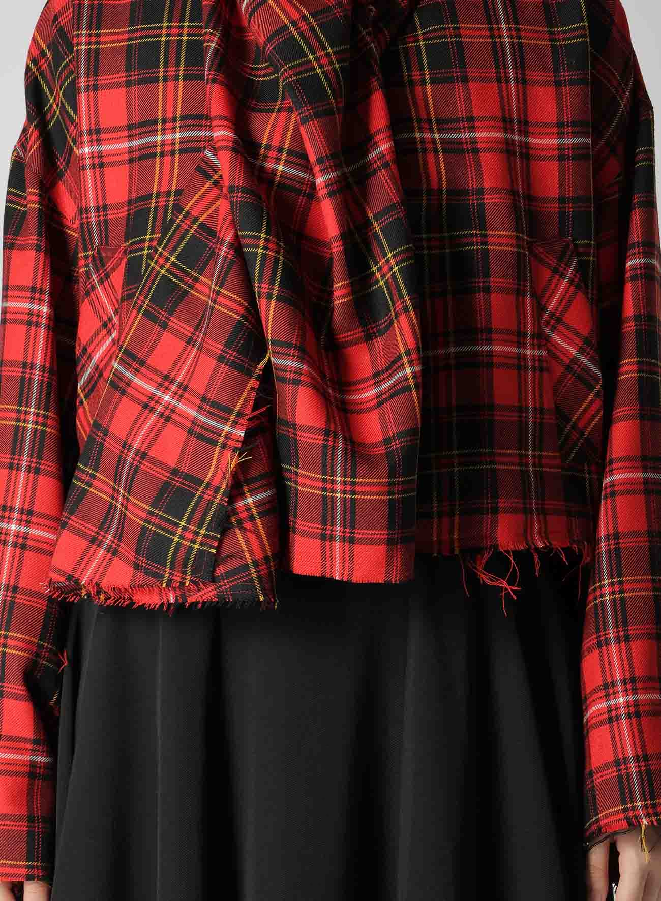 TARTAN CHECK SCARF BLOUSON