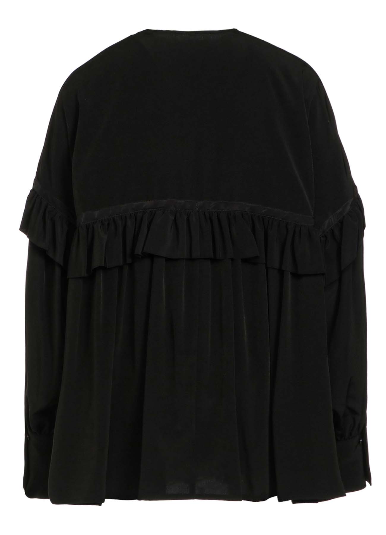 TRIACETATE/POLYESTER RUFFLED BLOUSON