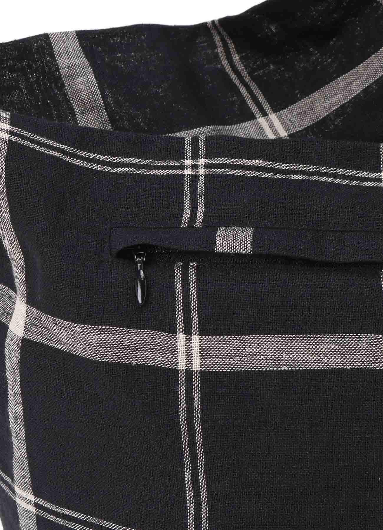 LINEN/NYLON PLAID SHIRT SLEEVE BODY BAG