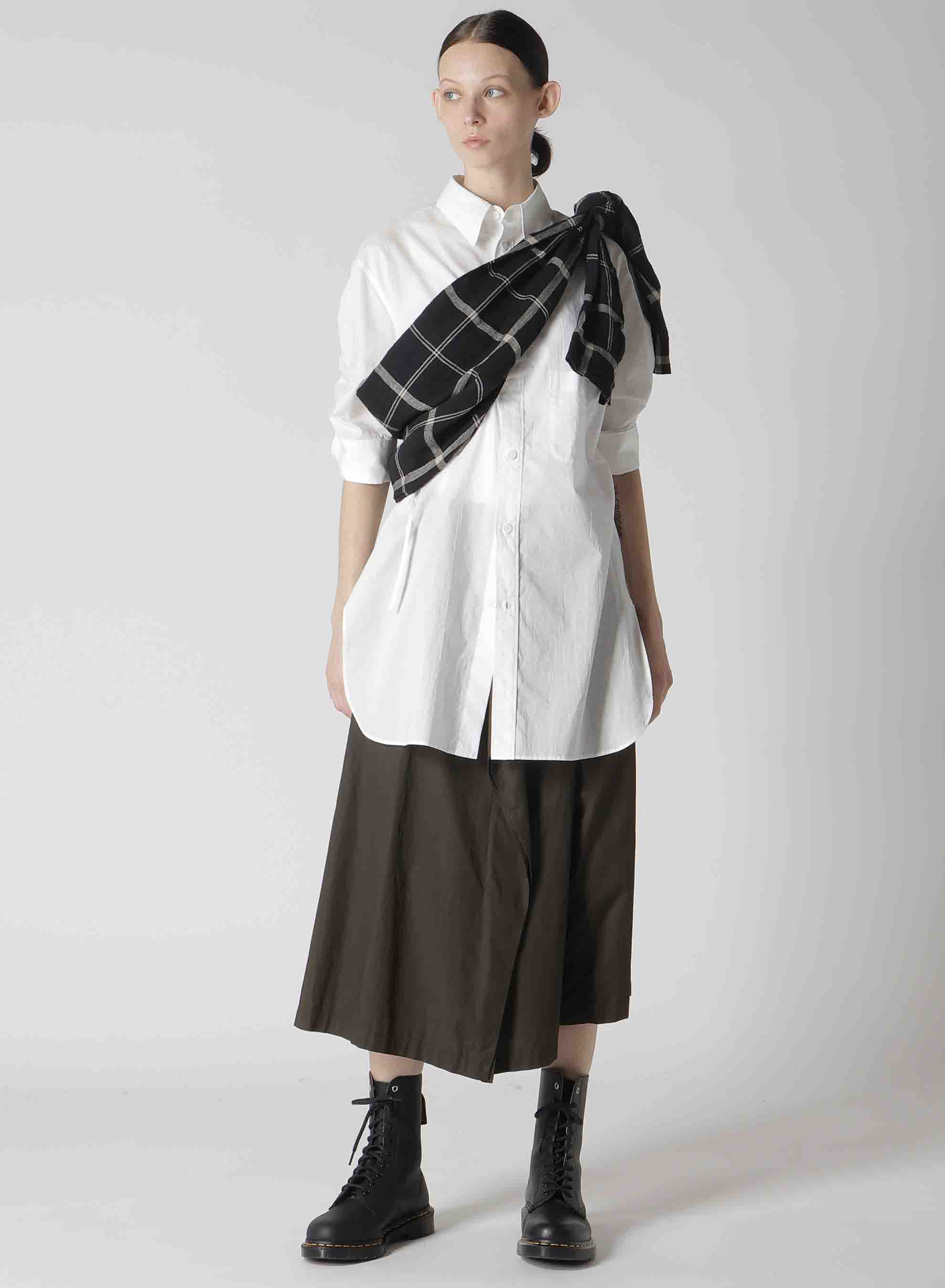 LINEN/NYLON PLAID SHIRT SLEEVE BODY BAG