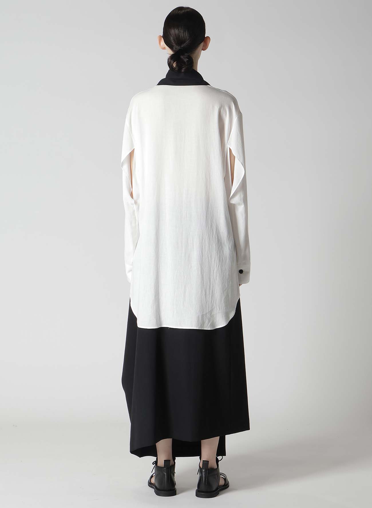 RAYON/LINEN SHEETING TIE STYLE BLOUSE