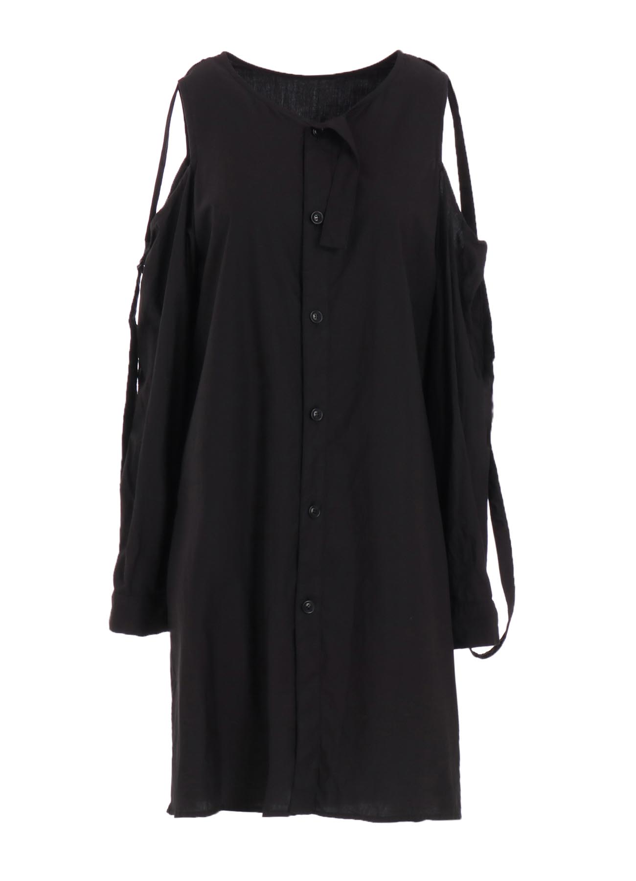 COTTON TYPEWRITER OPEN SHOULDER BLOUSE