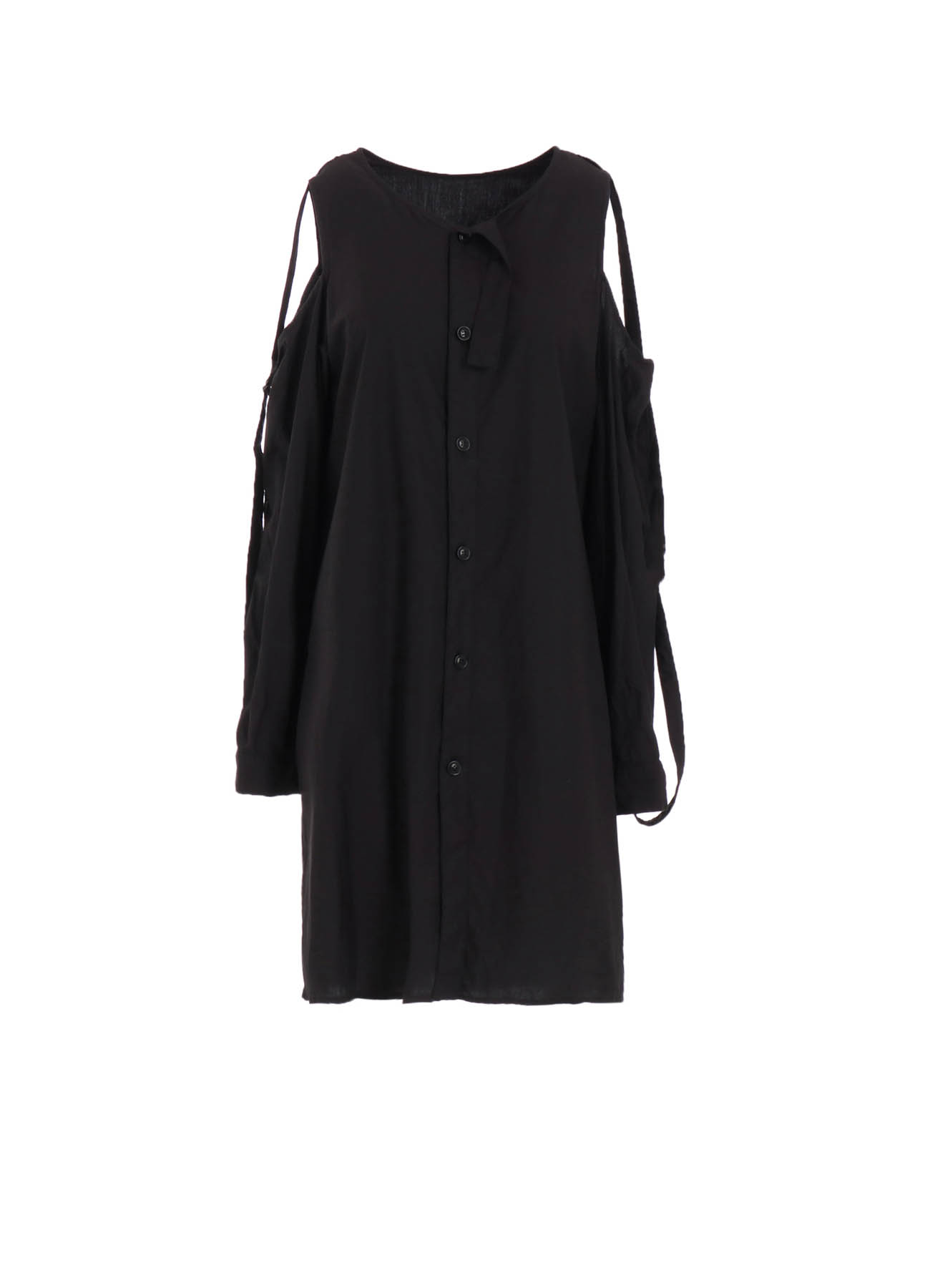 COTTON TYPEWRITER OPEN SHOULDER BLOUSE