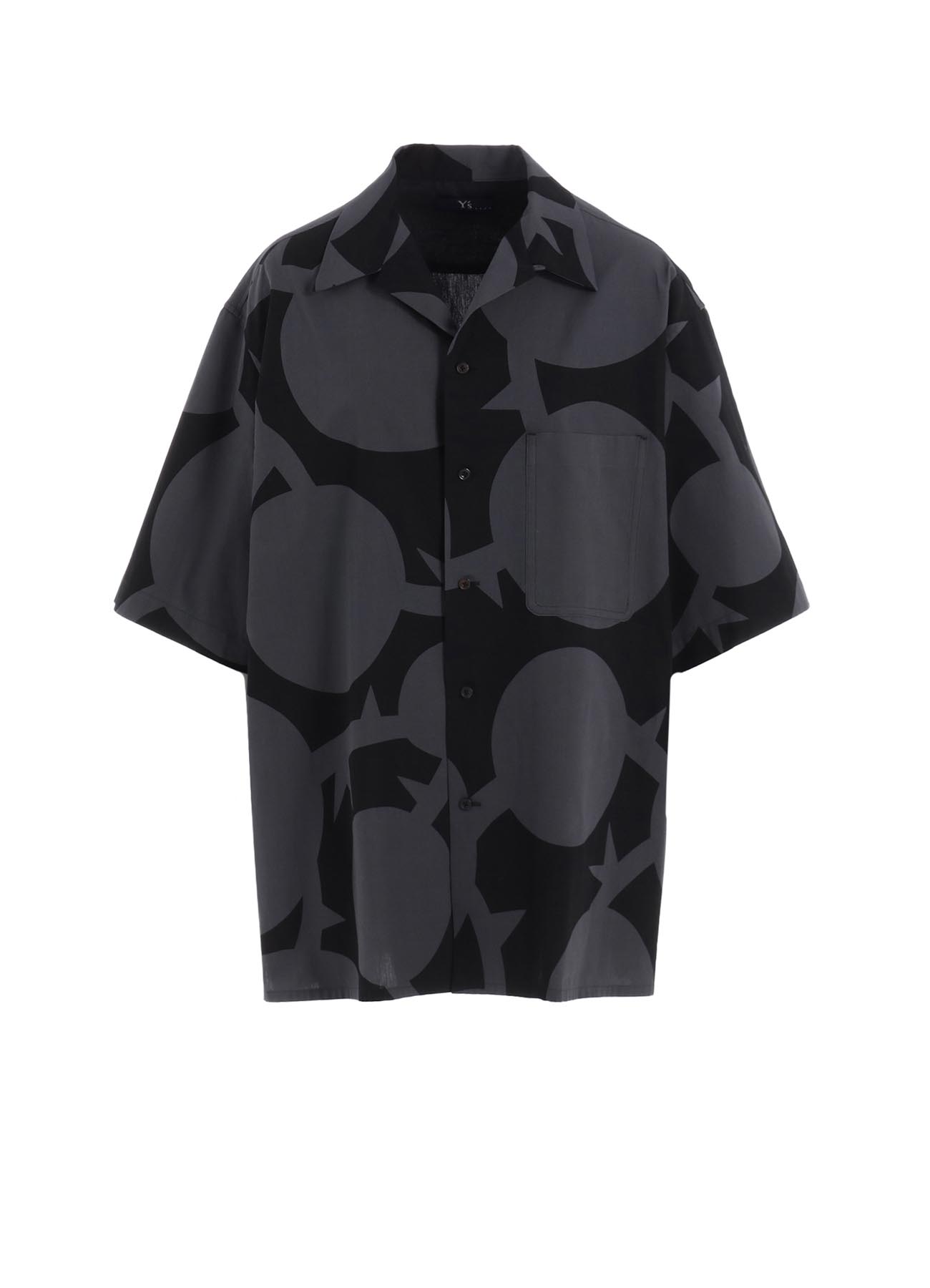 SPIKY POKA DOTS OPEN COLLAR SHIRT