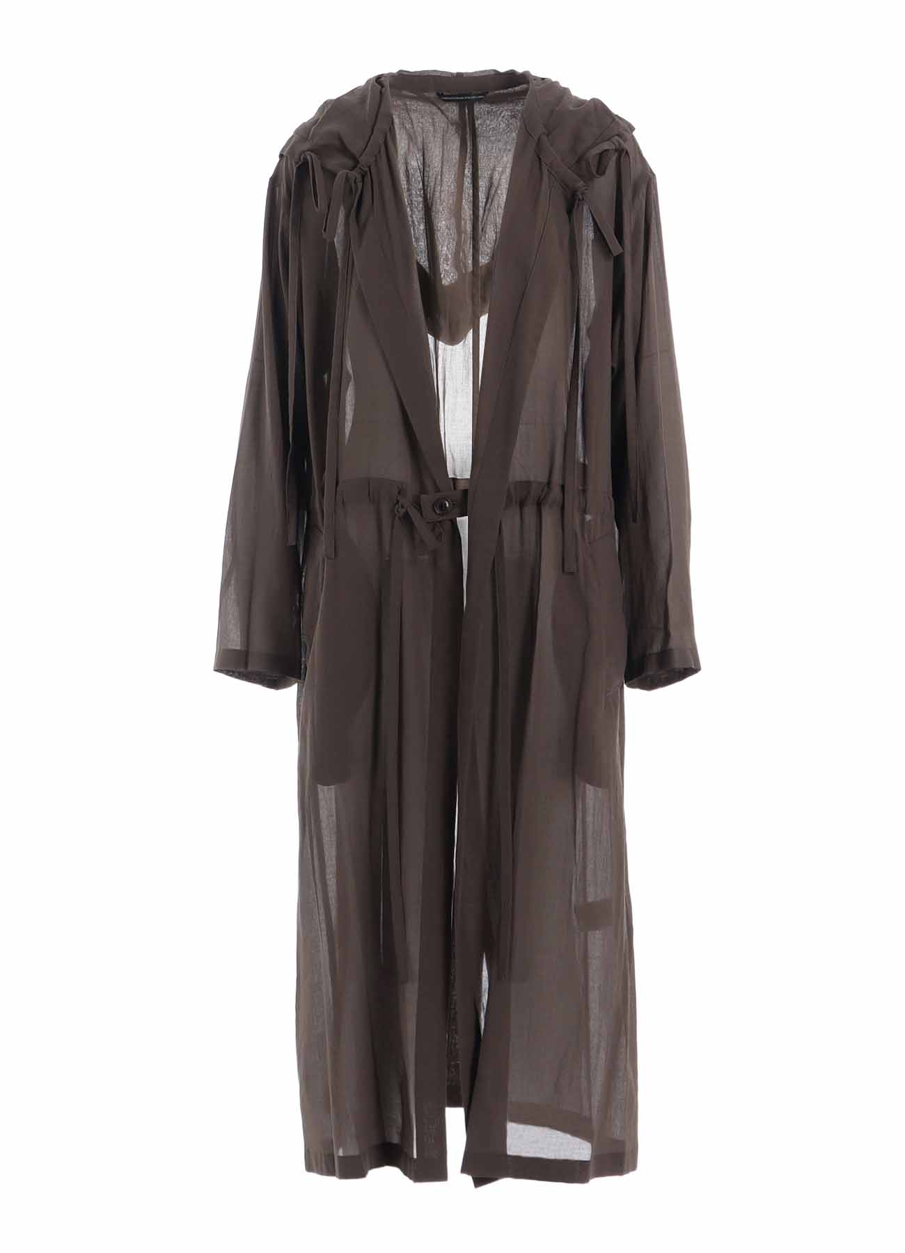 COTTON CHIFFON HOODIE COAT