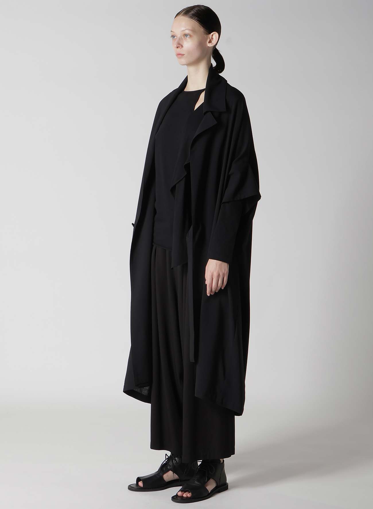 HARD-TWISTED LAWN KIMONO COAT