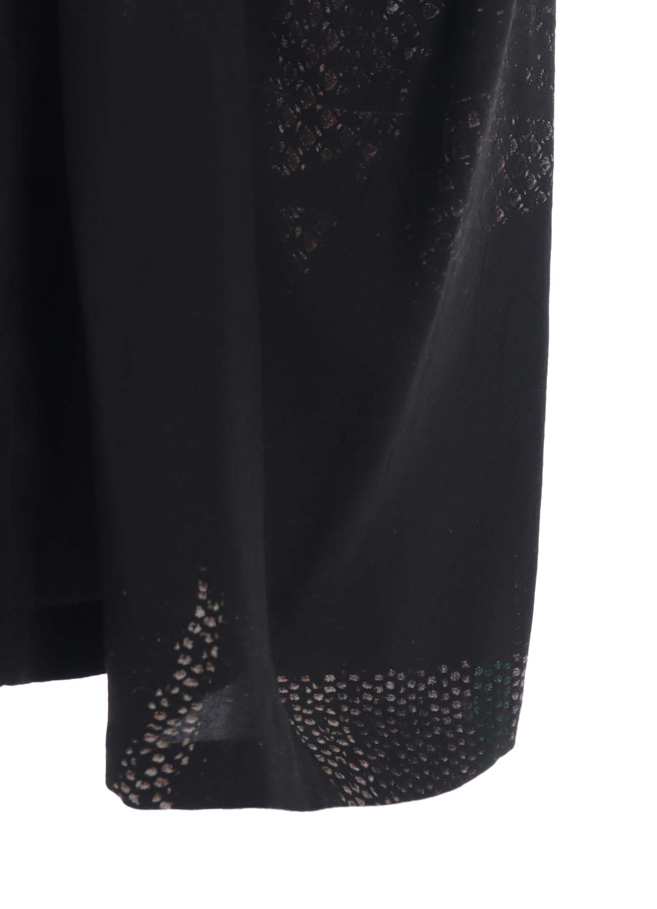 CU/DUNGAREE TWILL DARK NEON PRINT LEFT SIDE GATHERED DRESS