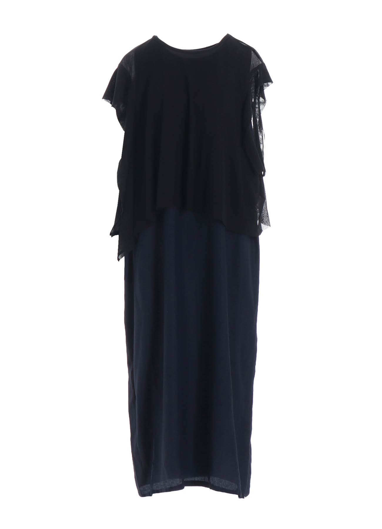 4OZ CU/DUNGAREE TWILL TULLE LAYERED DRESS