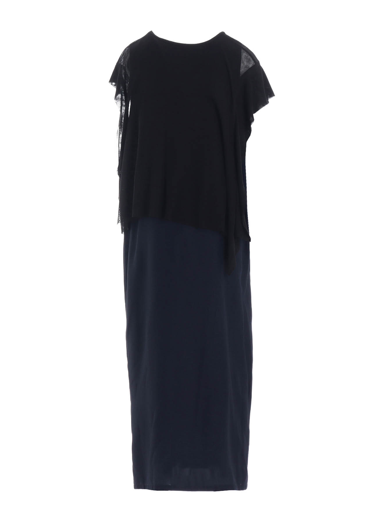 4OZ CU/DUNGAREE TWILL TULLE LAYERED DRESS
