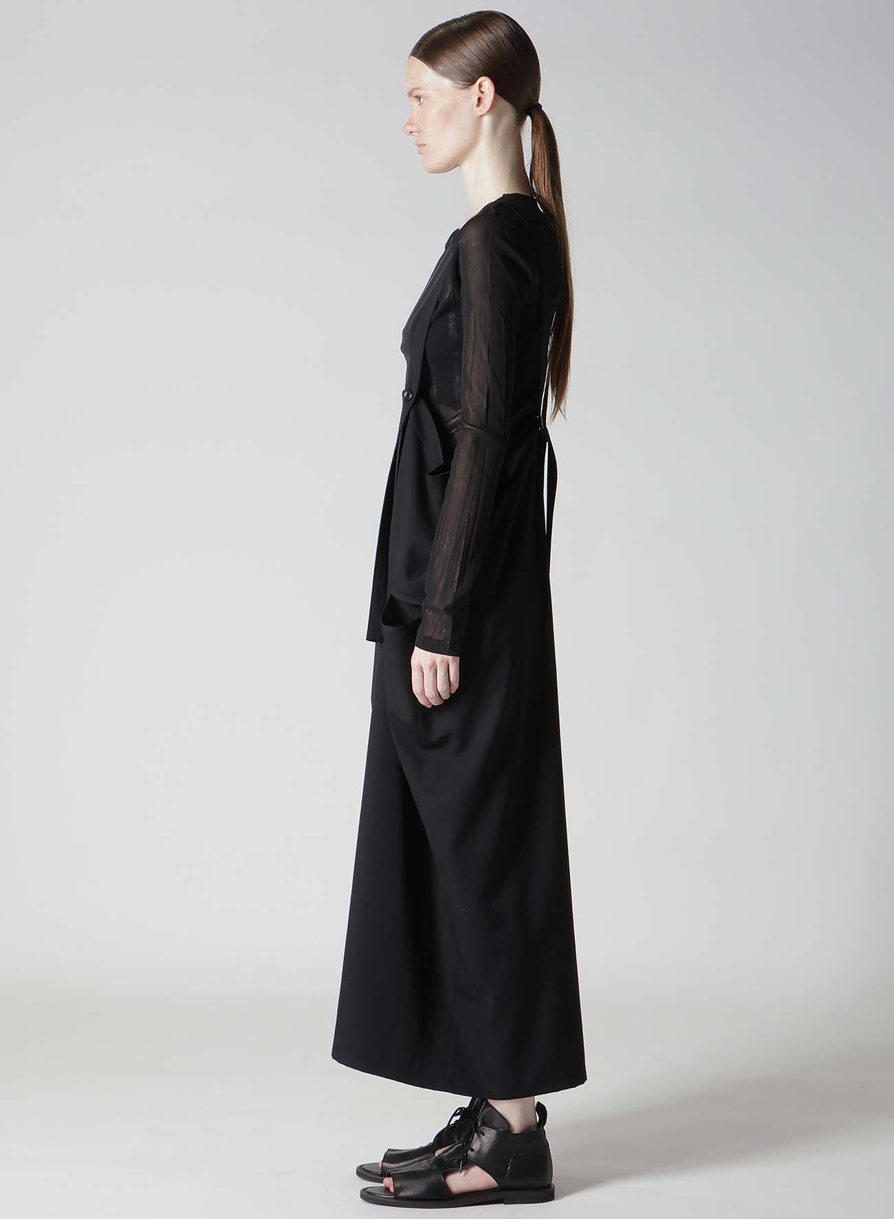 WOOL GABARDINE SHOULDER STRAP DRESS