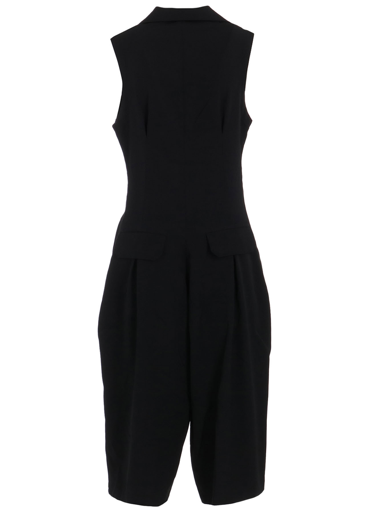 WOOL GABARDINE ZIP TUCKED JUMP SUIT