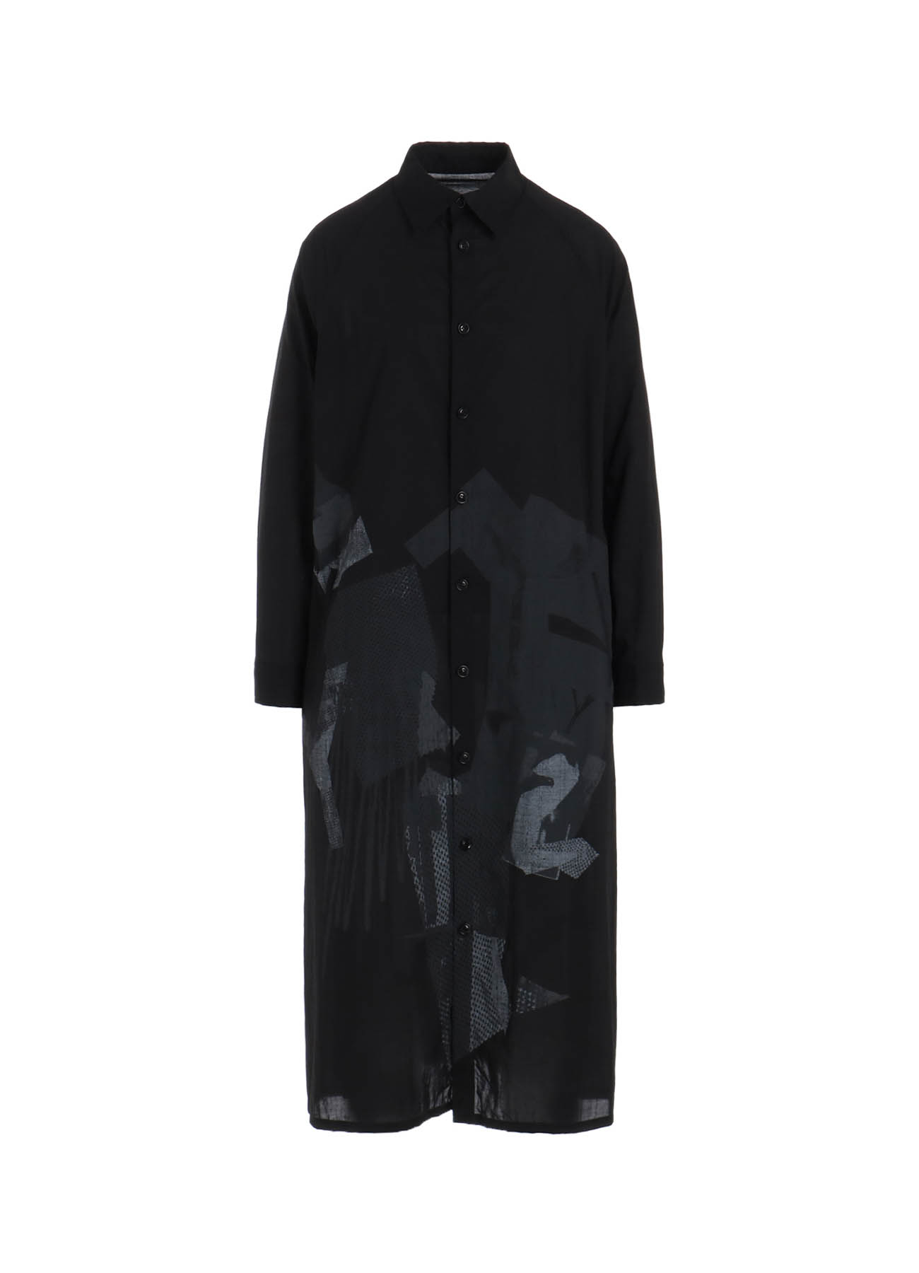 Y'S COLLAGE PRINT ARRANGED SHIRT DRESS