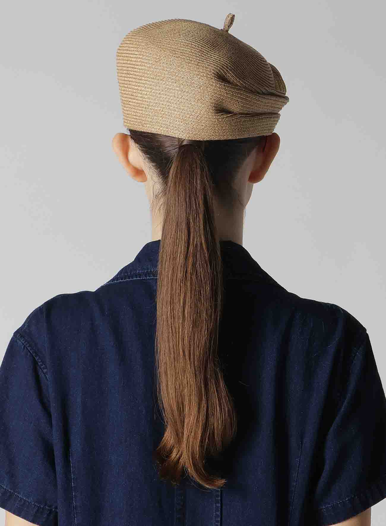 PAPER BRAID TUCKED BERET