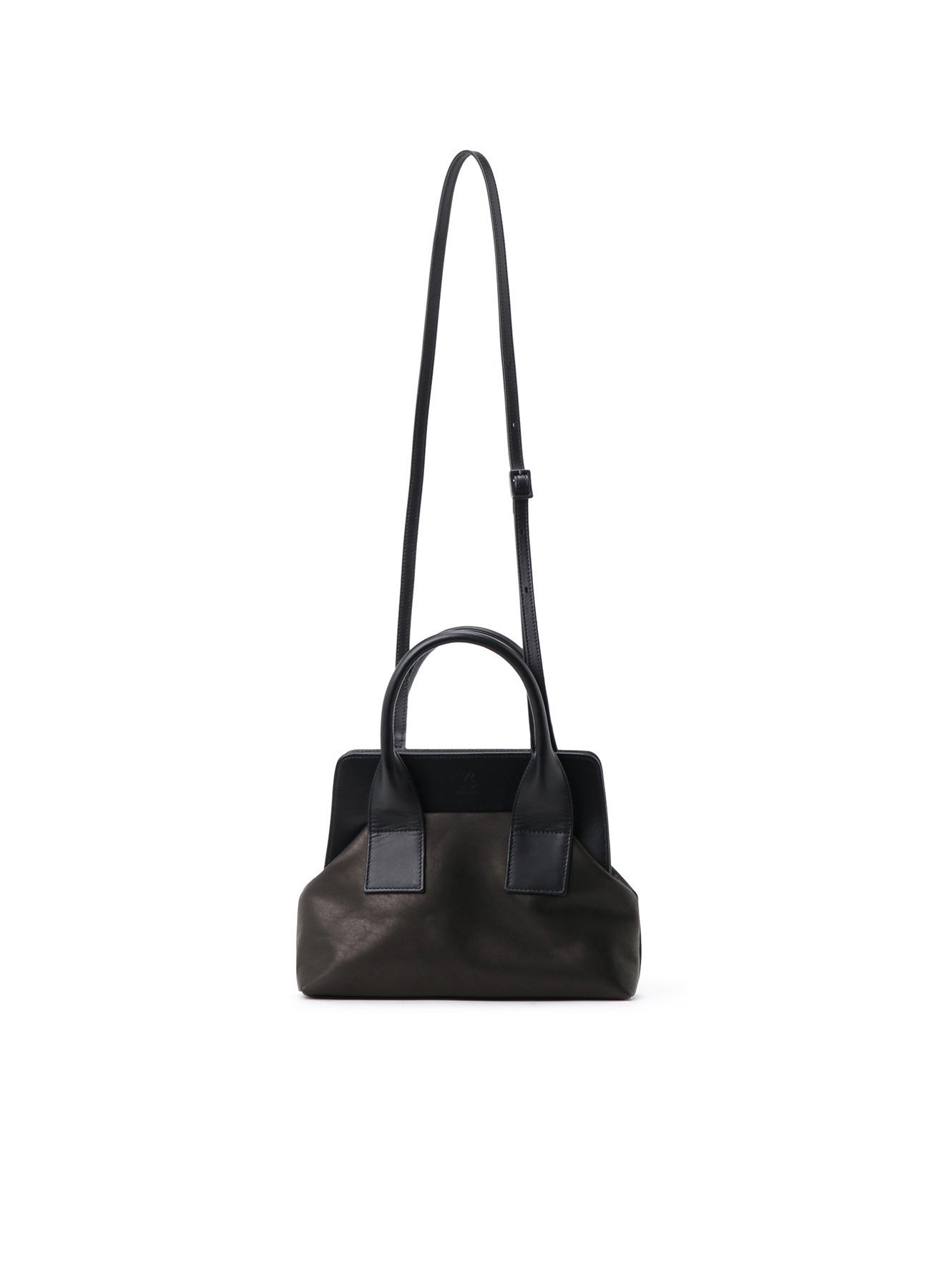 SMOOTH LEATHER COMBINATION CLASP BAG (M)