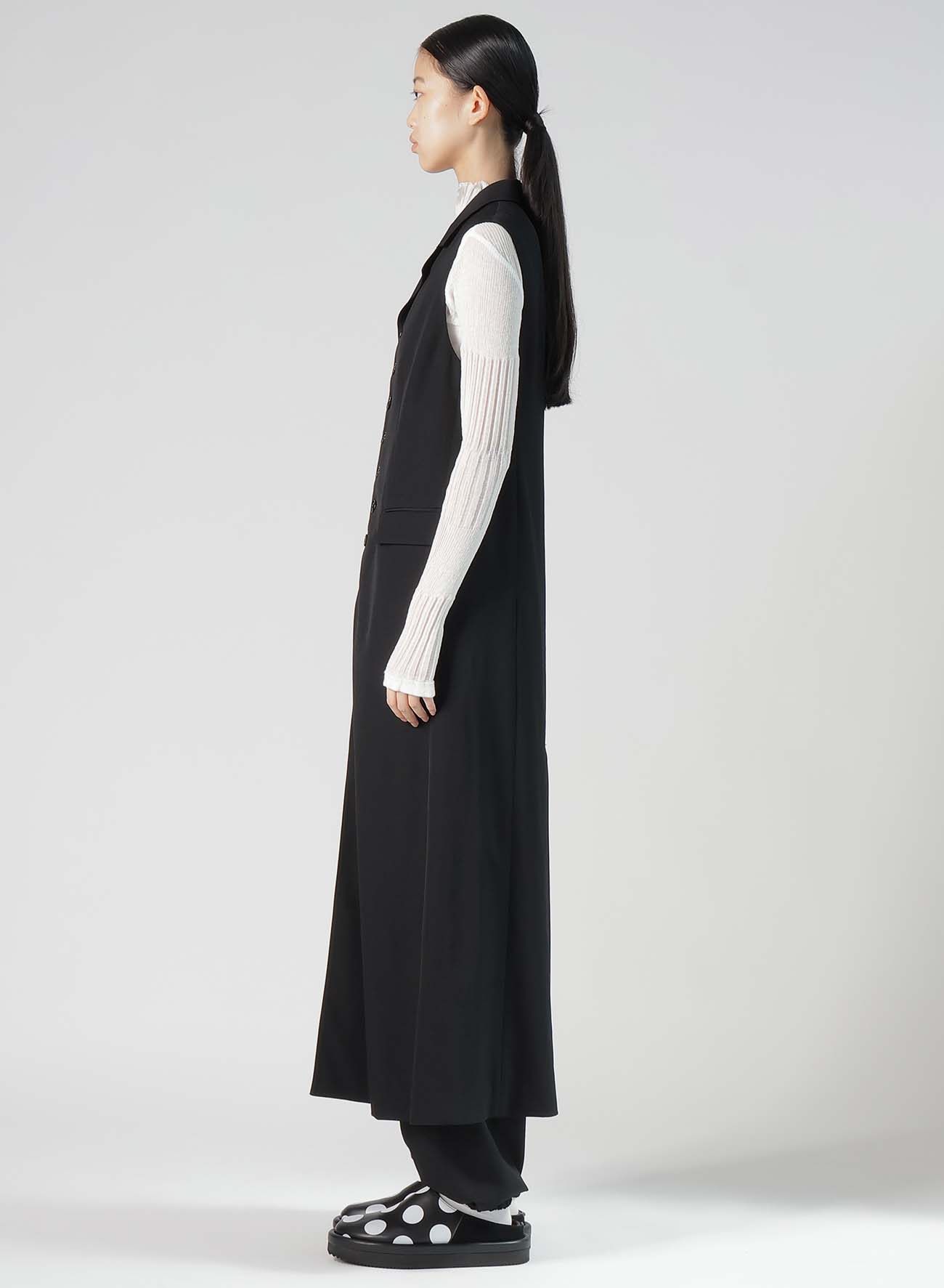 WOOL GABARDINE LONG VEST