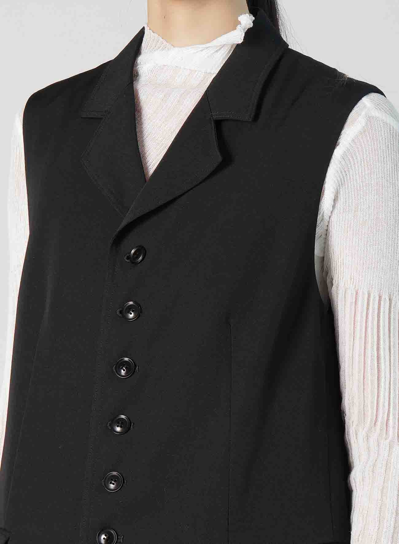 WOOL GABARDINE LONG VEST