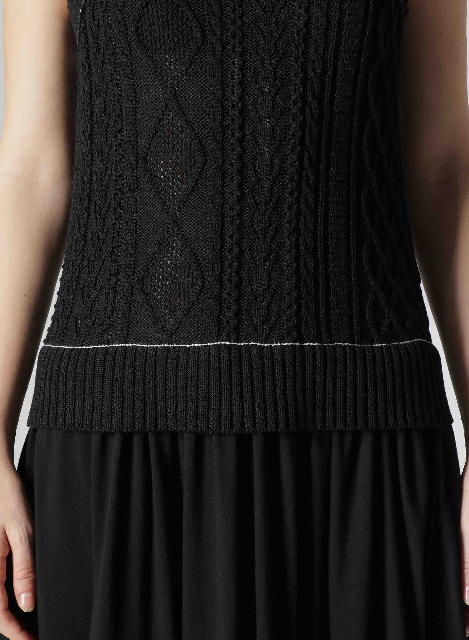 CABLE KNIT/JERSEY SUSPENDER DRESS