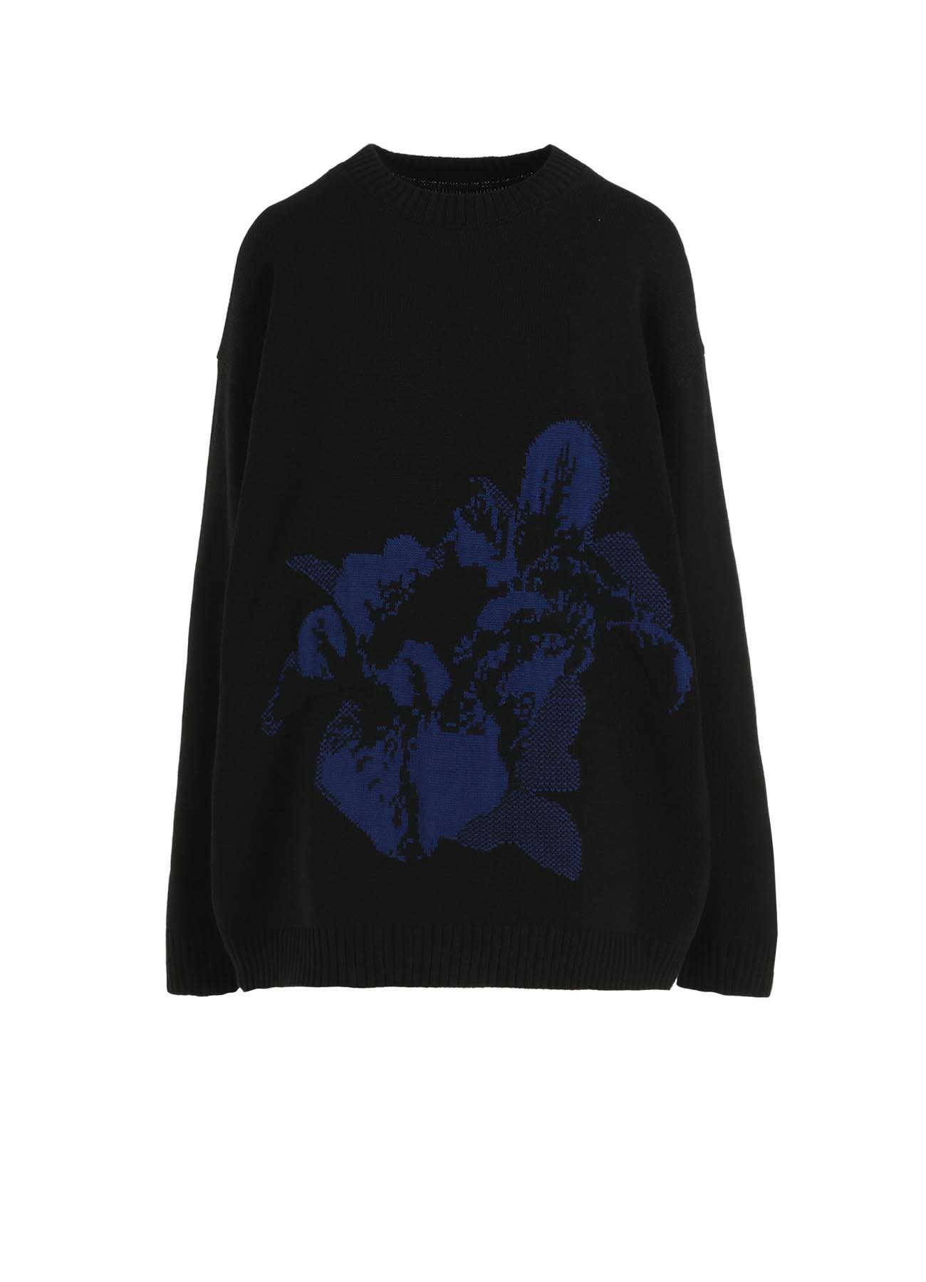 BIG FLOWER LONG SLEEVE KNIT PULLOVER