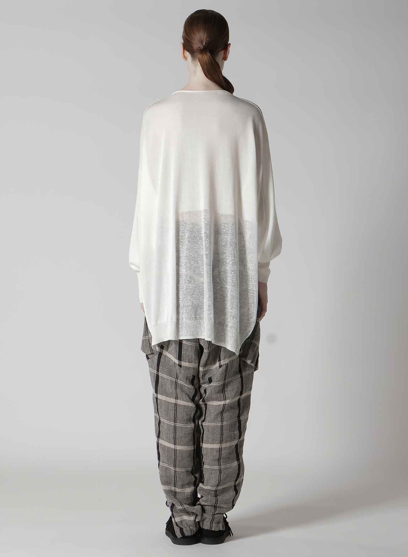 MULTI MATERIAL SHEER JERSEY LOOSE BIG PULLOVER