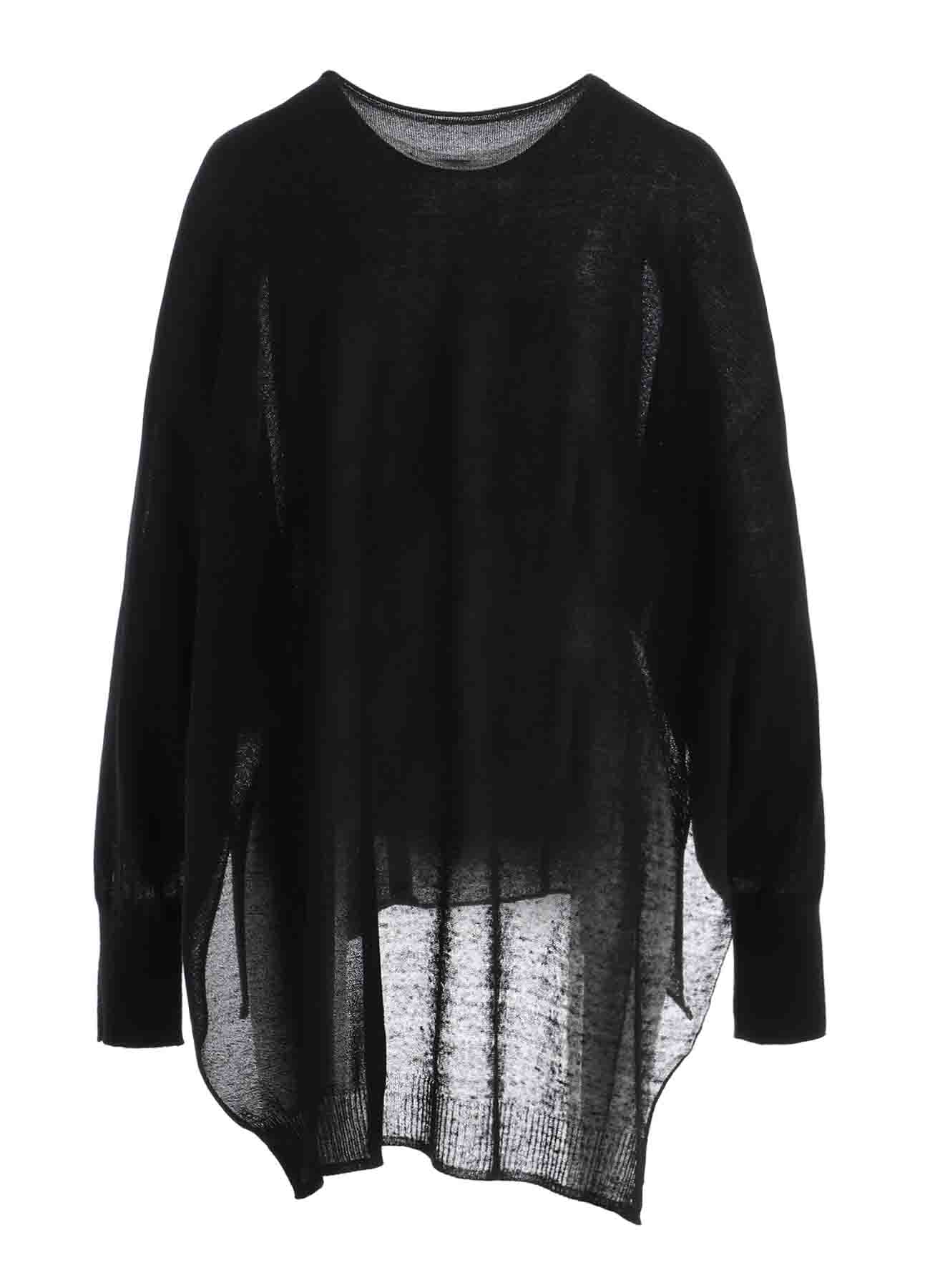 MULTI MATERIAL SHEER JERSEY LOOSE BIG PULLOVER