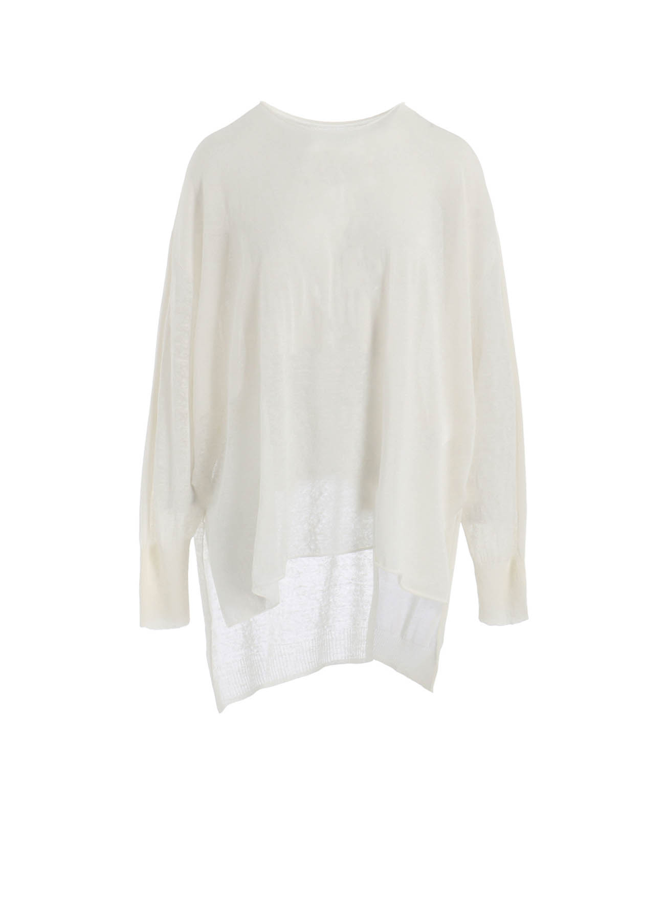 MULTI MATERIAL SHEER JERSEY LOOSE BIG PULLOVER