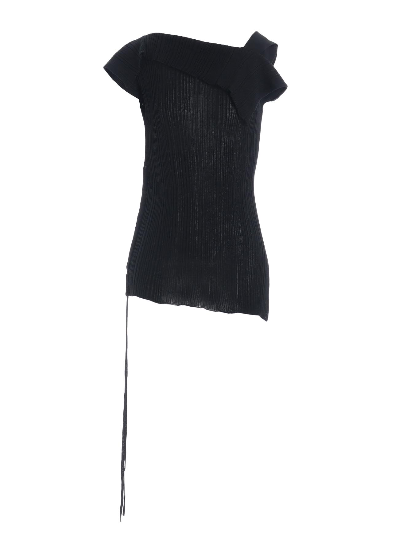12G2P RANDOM THIN RIB ASYMMETRIC SLEEVELESS KNIT