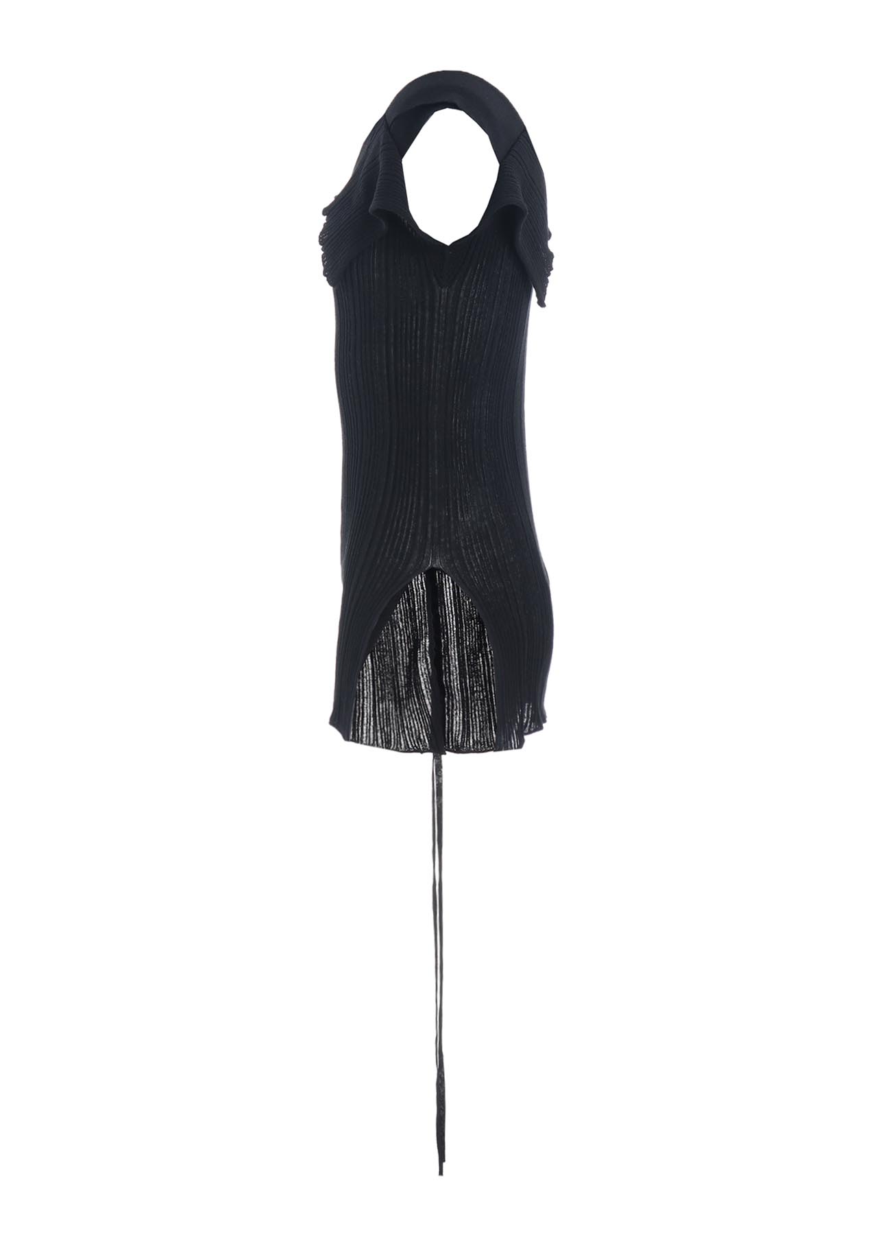 12G2P RANDOM THIN RIB ASYMMETRIC SLEEVELESS KNIT