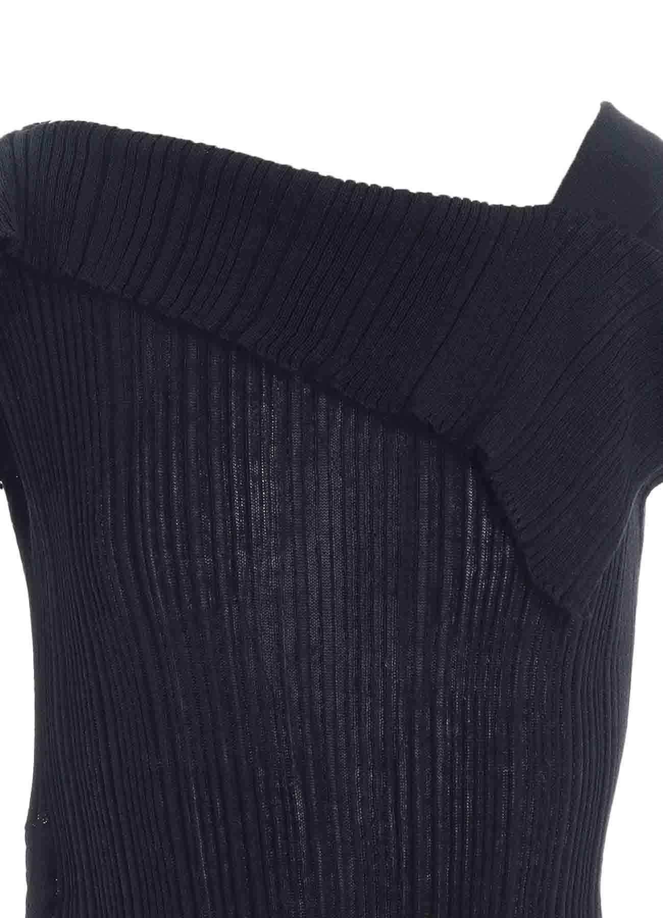 12G2P RANDOM THIN RIB ASYMMETRIC SLEEVELESS KNIT