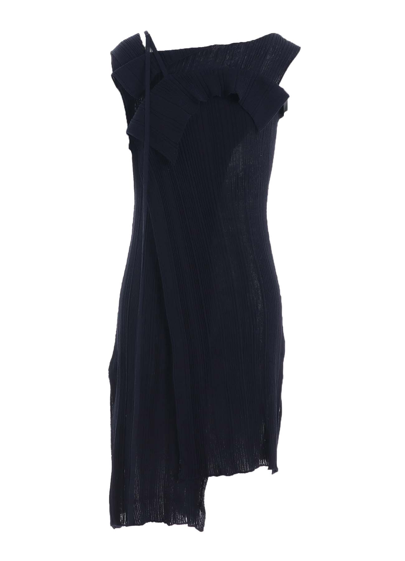 12G2P RANDOM THIN RIB ASYMMETRIC LONG DRESS
