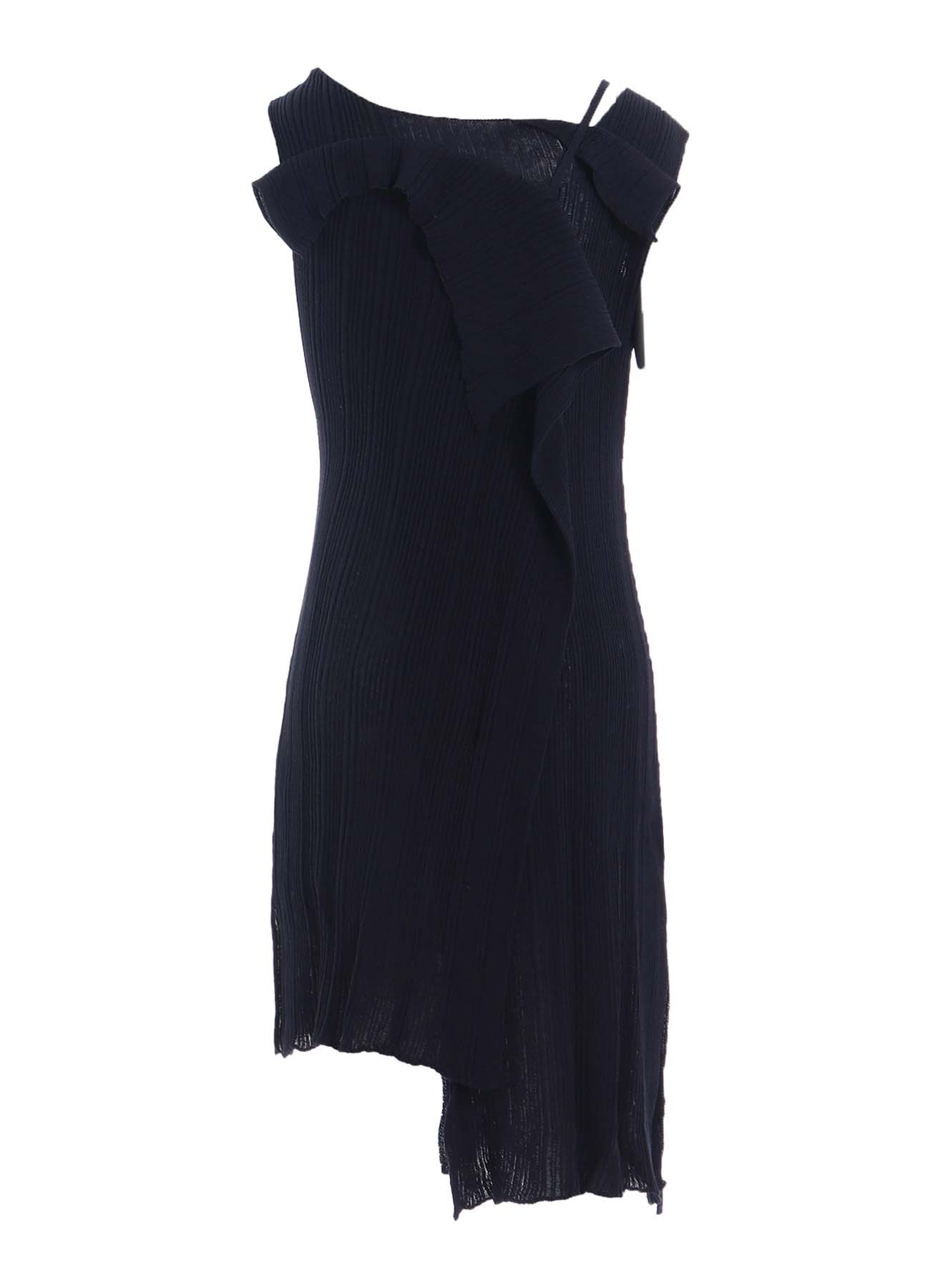 12G2P RANDOM THIN RIB ASYMMETRIC LONG DRESS