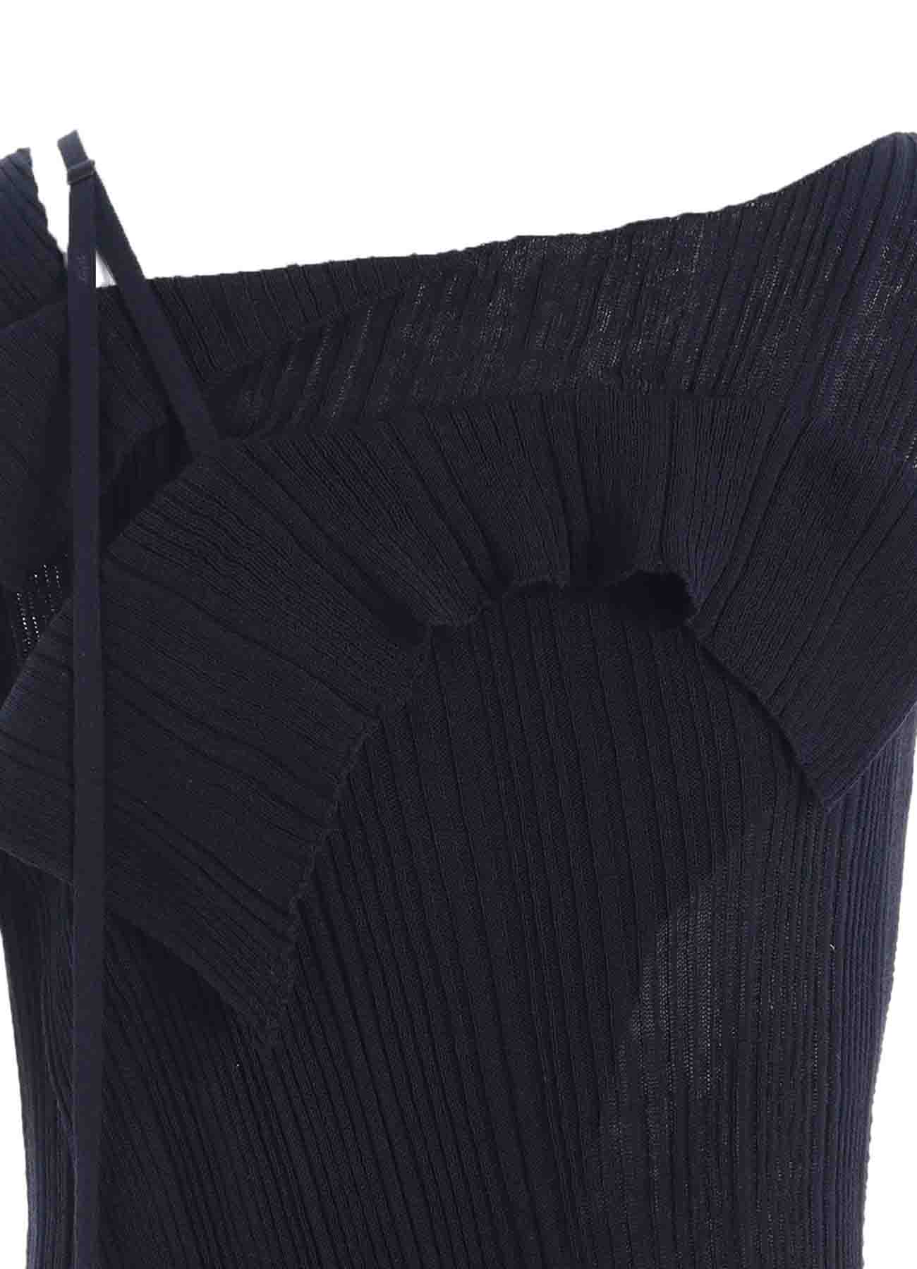 12G2P RANDOM THIN RIB ASYMMETRIC LONG DRESS