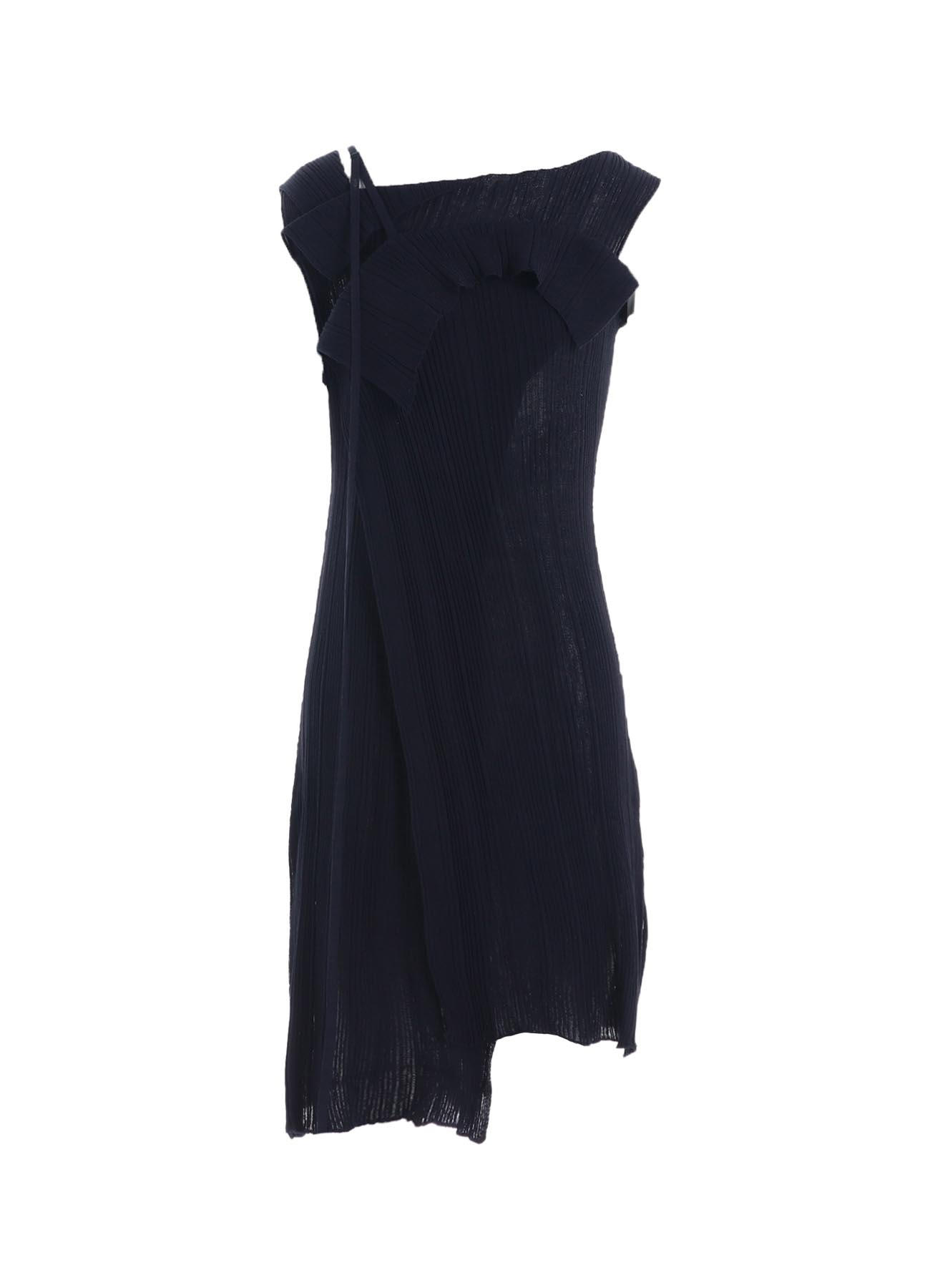 12G2P RANDOM THIN RIB ASYMMETRIC LONG DRESS
