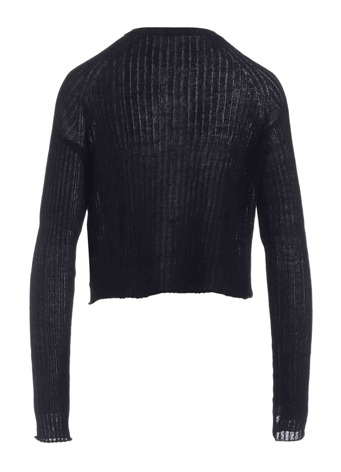 WIDE RIB WG LACE UP LONG SLEEVE CARDIGAN
