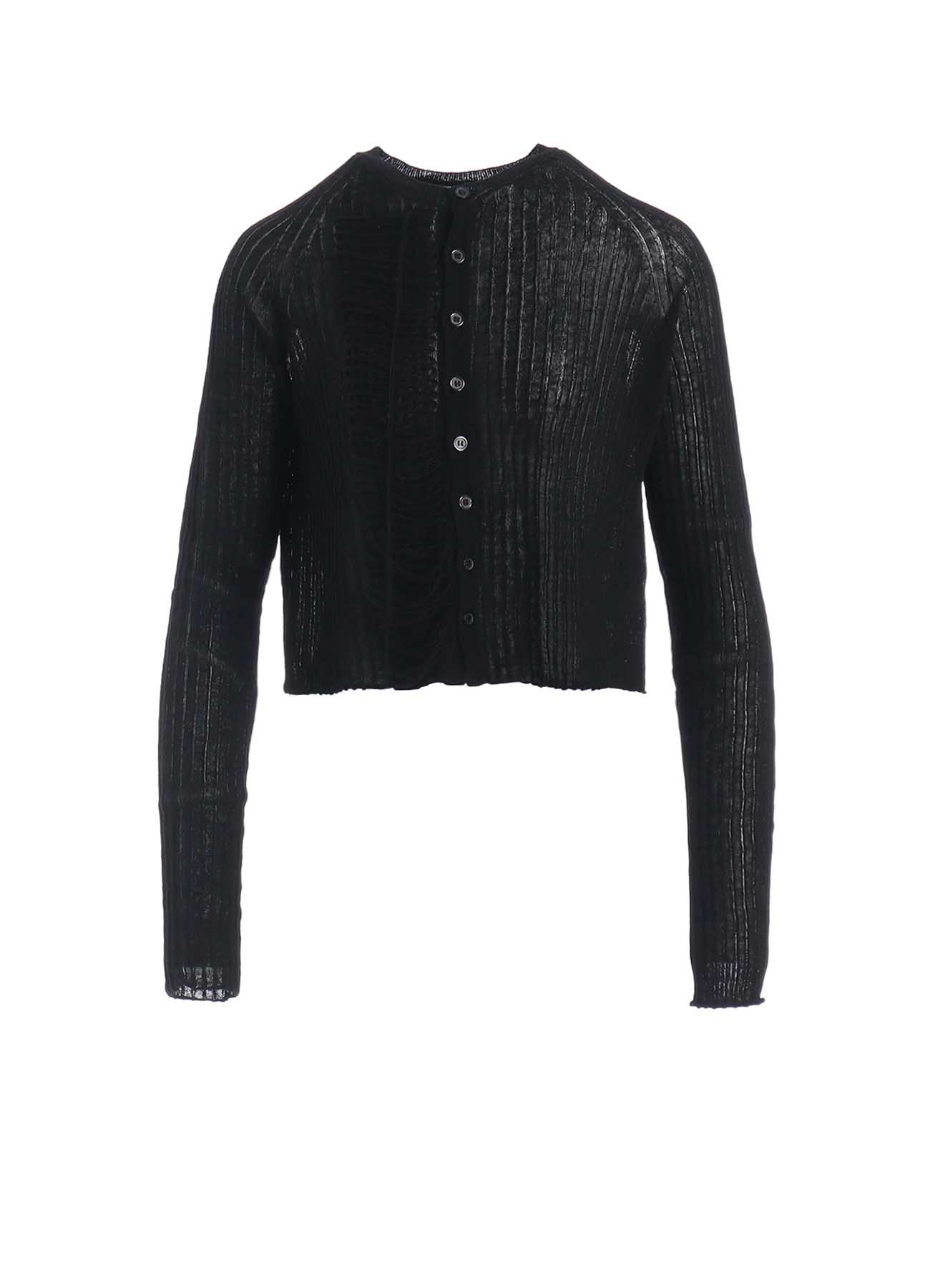 WIDE RIB WG LACE UP LONG SLEEVE CARDIGAN