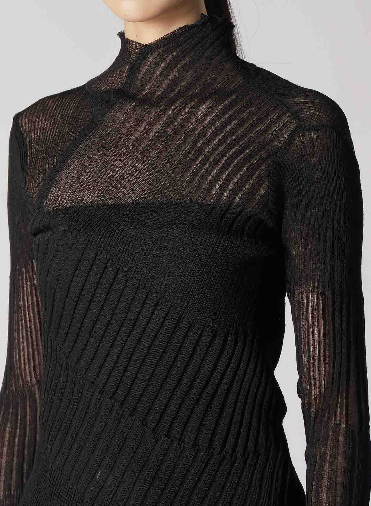 【2/5 12:00(JST) Release】SHEER ASYMMETER RIBBED KNIT