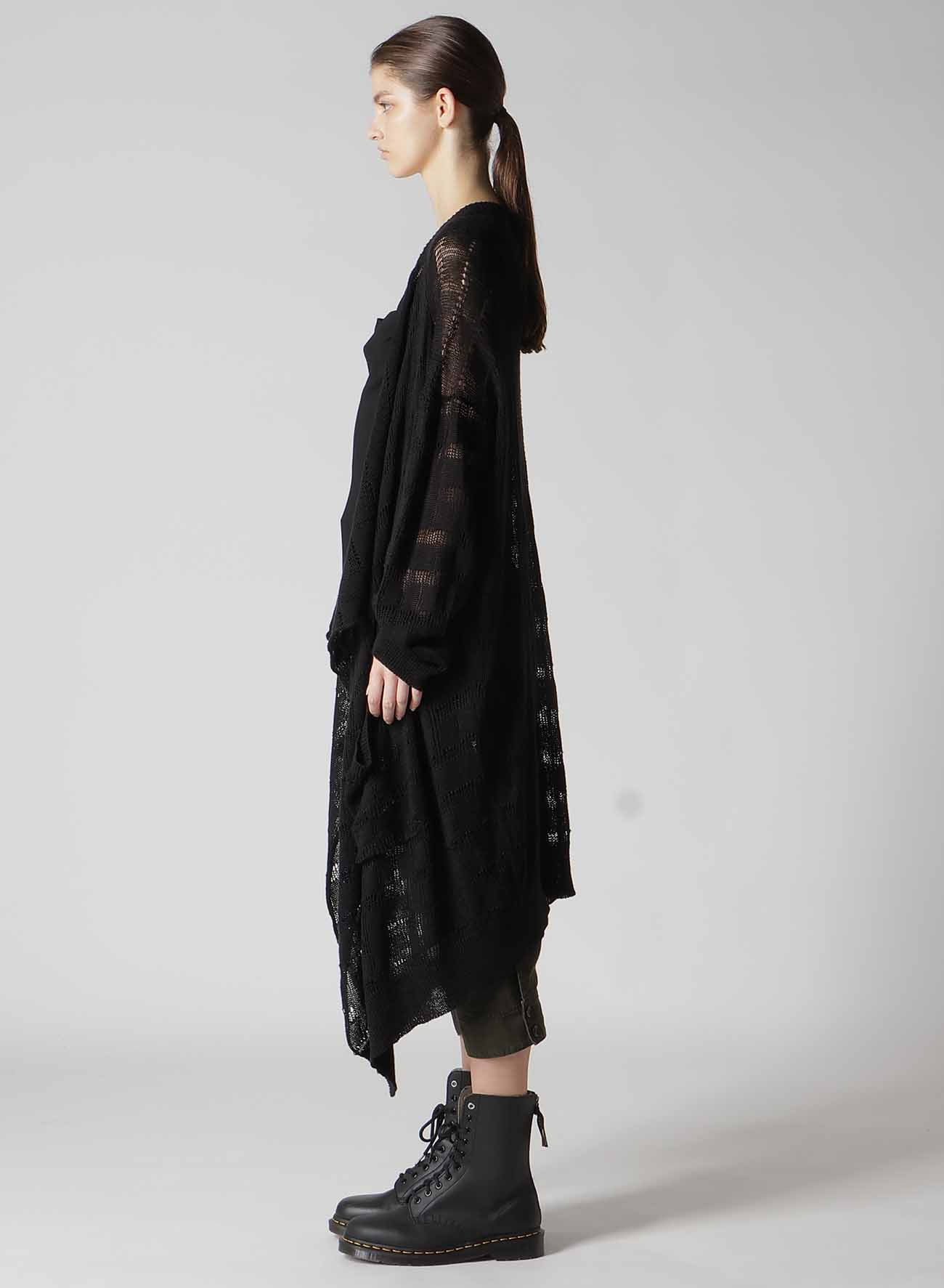 7G2P OPENWORK DRAPE LONG CARDIGAN