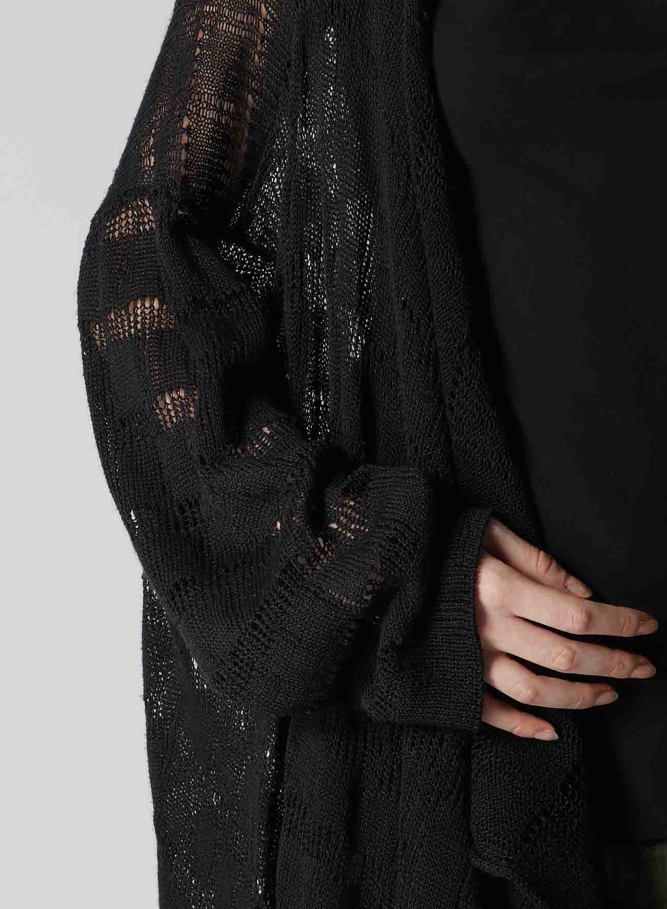 7G2P OPENWORK DRAPE LONG CARDIGAN