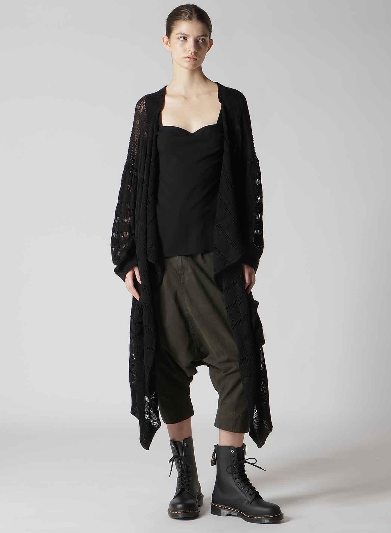 7G2P OPENWORK DRAPE LONG CARDIGAN