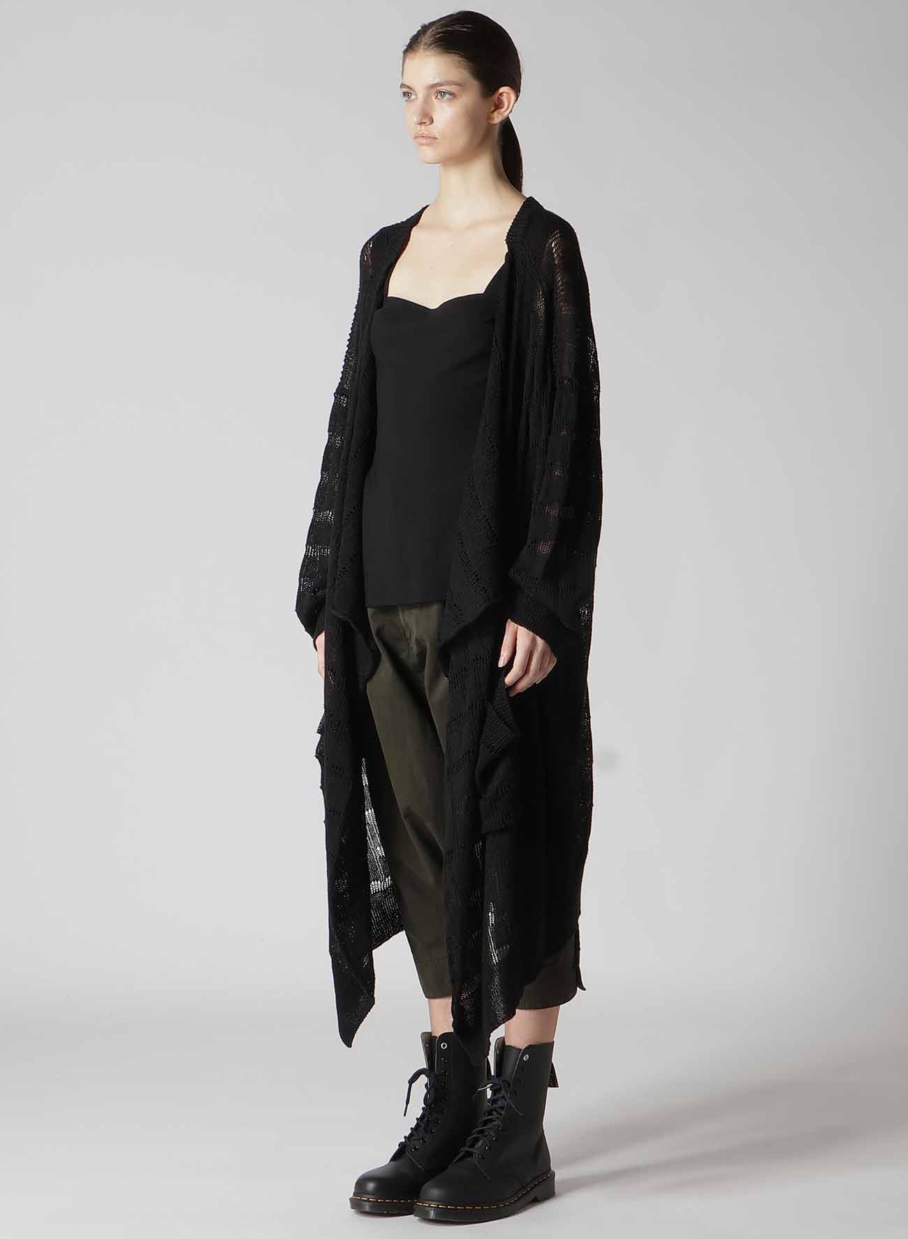 7G2P OPENWORK DRAPE LONG CARDIGAN